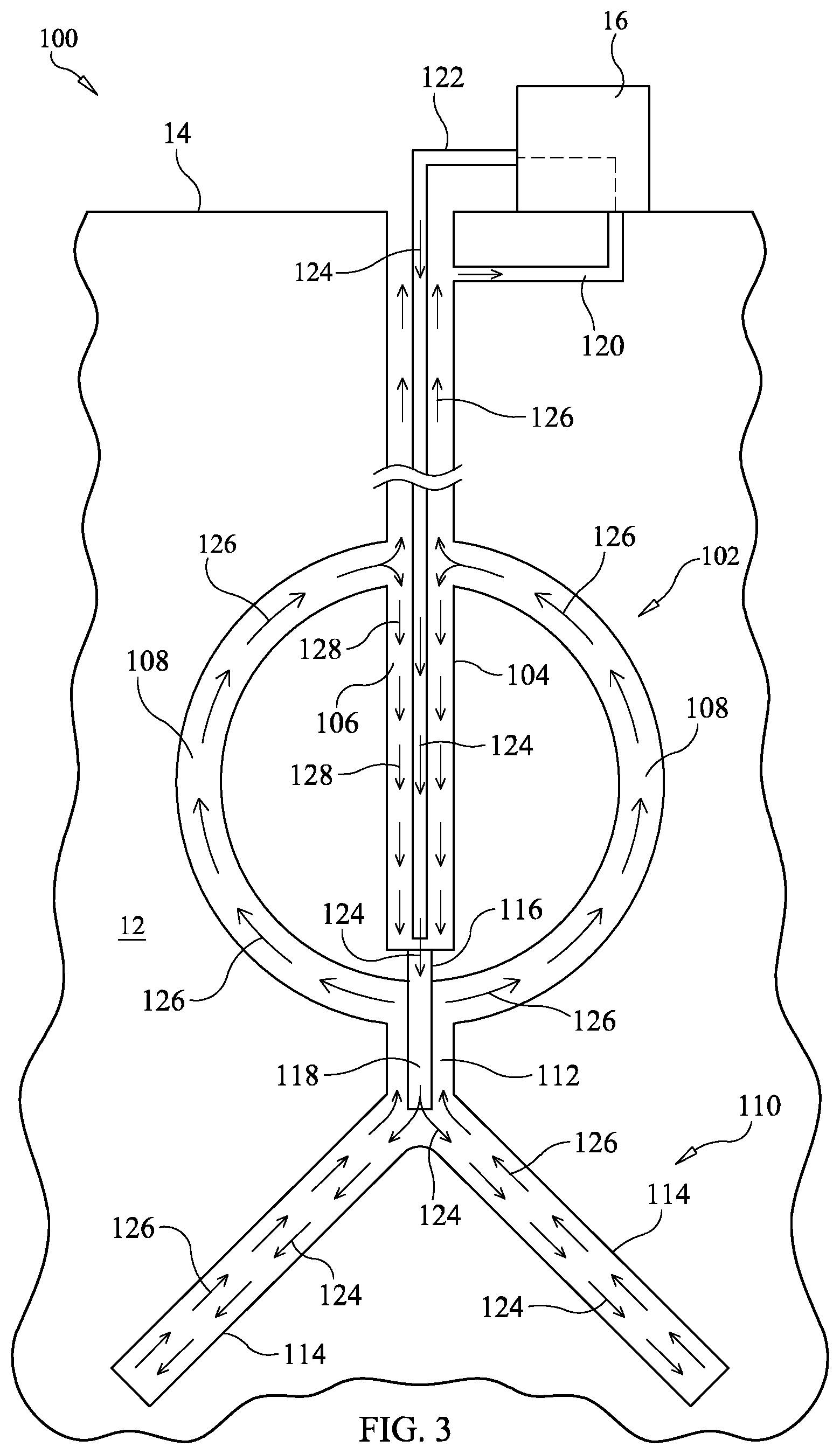 Patent US12305892 Figure 3 – Thermosiphon geothermal energy recovery systems and methods