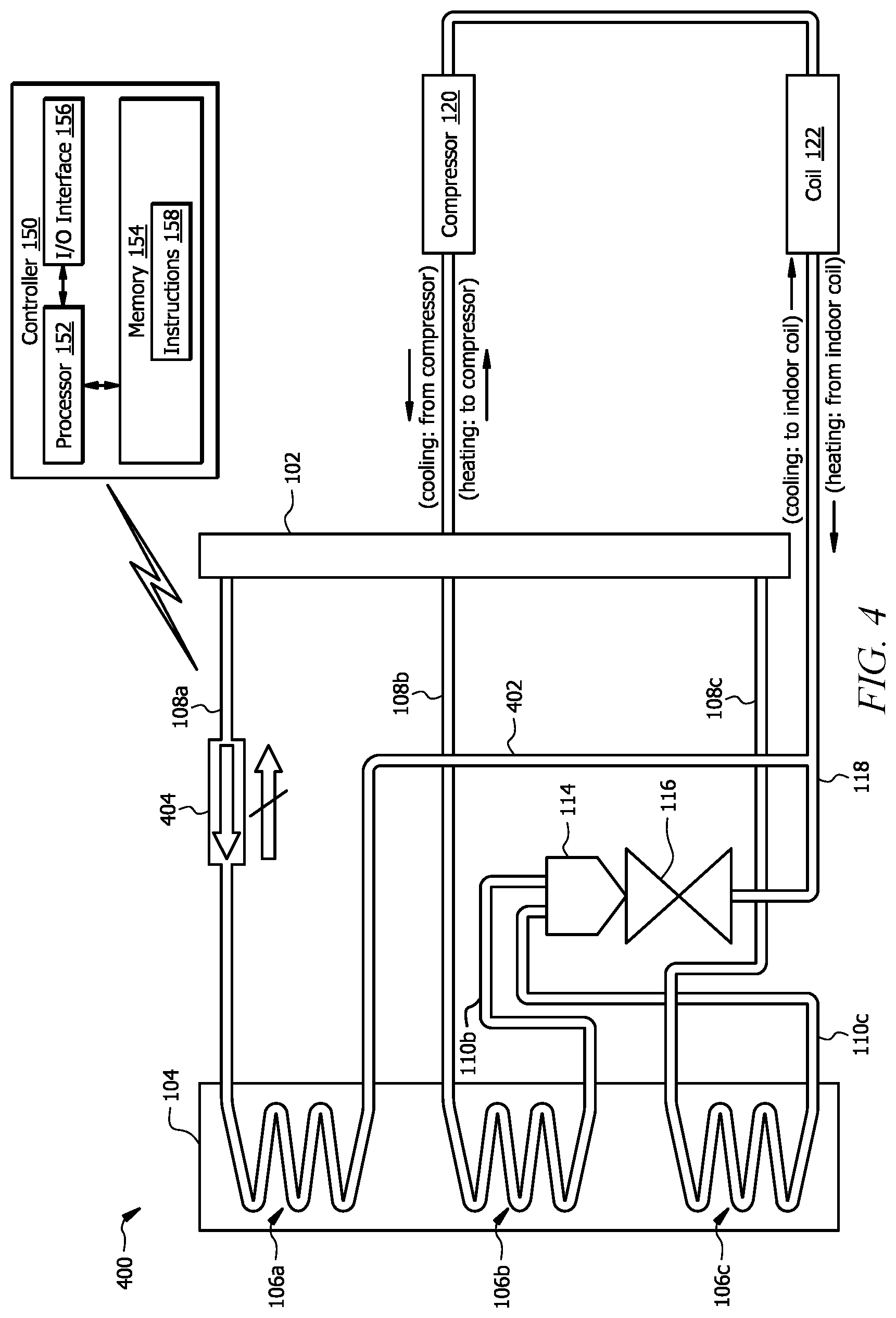 Patent US12305900 Figure 4 – Intelligent charge compensation in a heat pump system