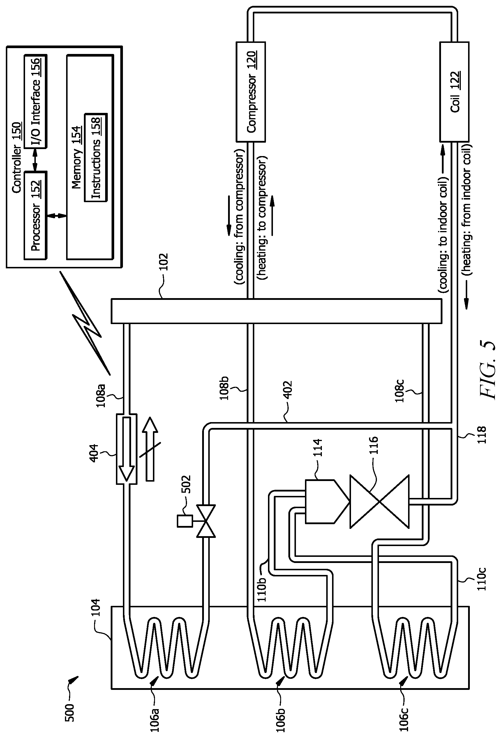 Patent US12305900 Figure 5 – Intelligent charge compensation in a heat pump system