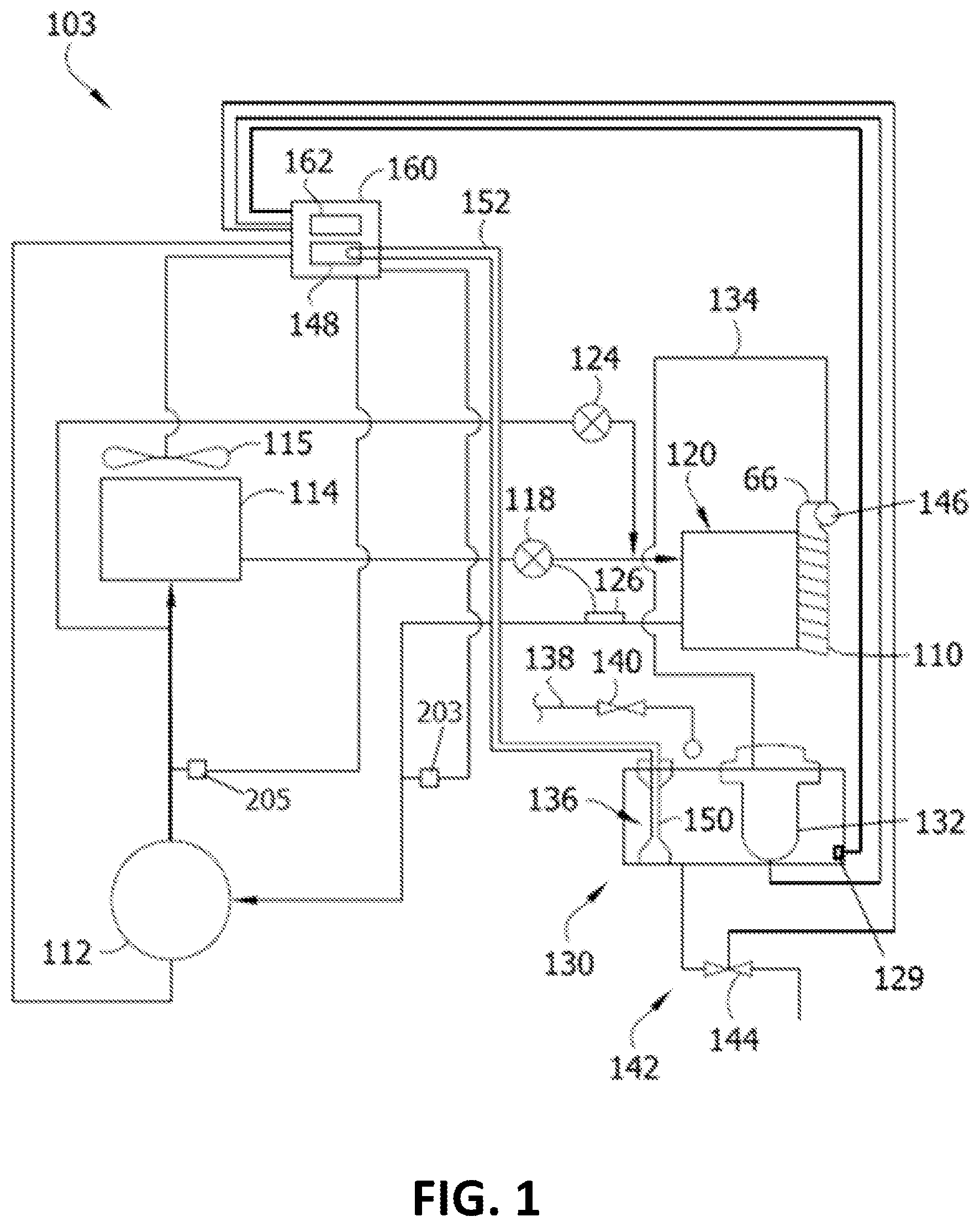 Patent US12305904 Figure 1 – Ice maker with differential sump fill routine