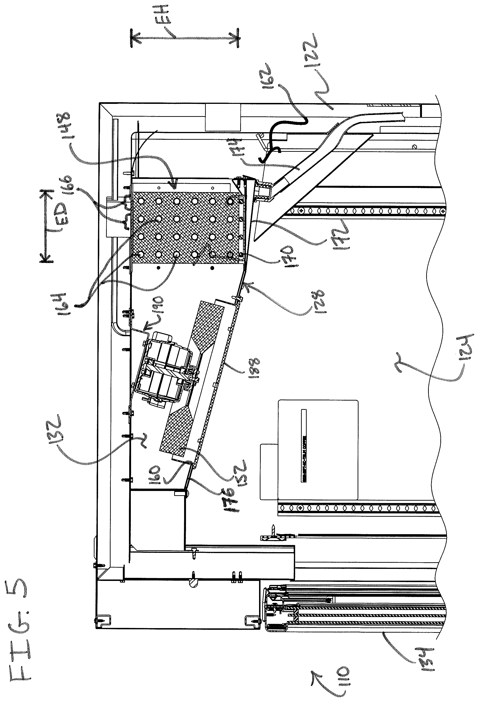 Patent US12305908 Figure 5 – Self-contained reach-in refrigerator