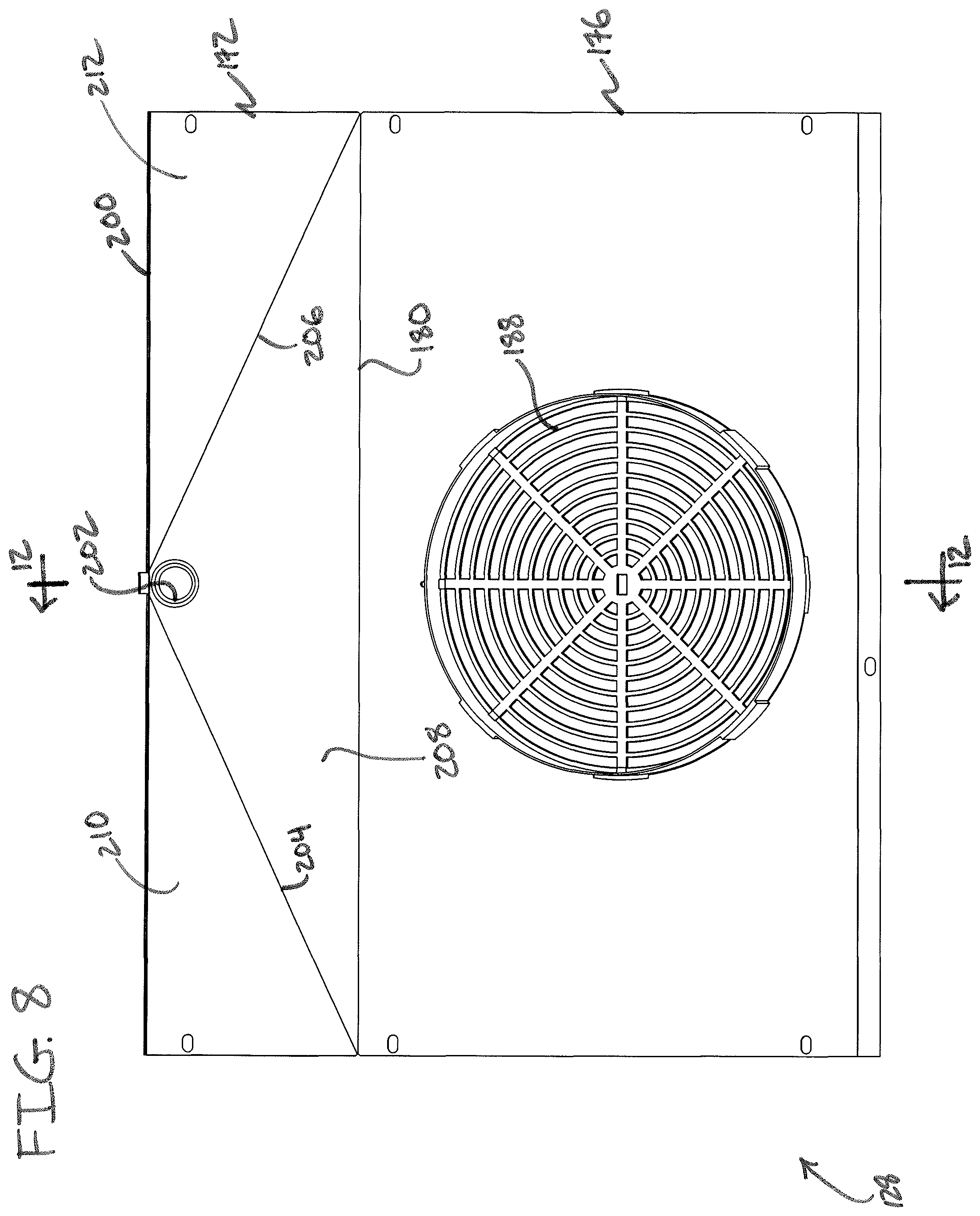 Patent US12305908 Figure 8 – Self-contained reach-in refrigerator