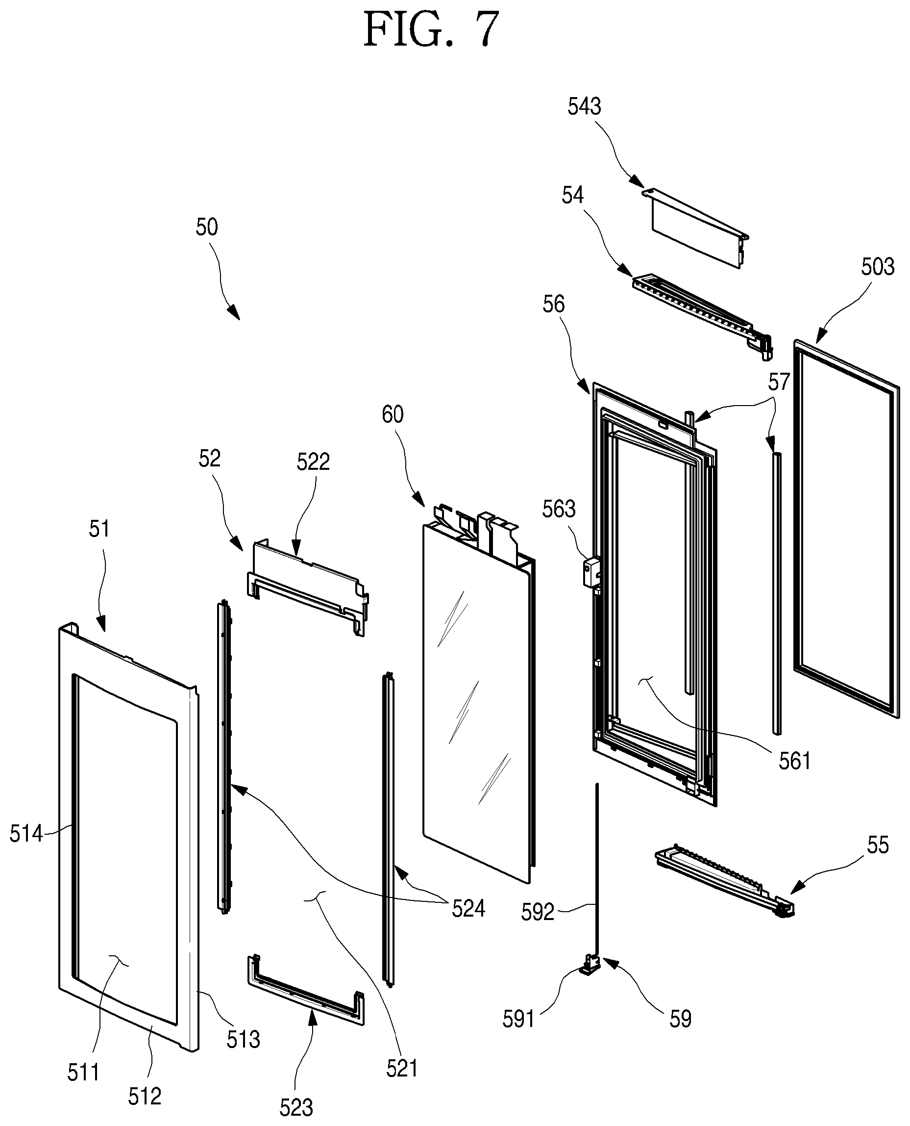 Patent US12305909 Figure 7 – Refrigerator