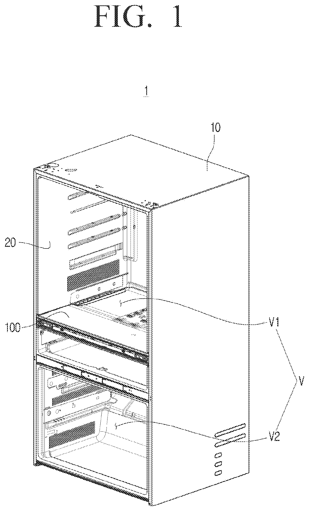 Patent US12305913 — Refrigerator — Figure 1