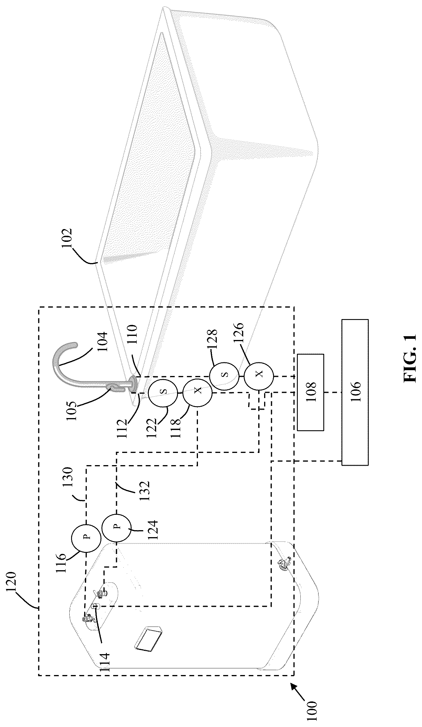 Patent US12305915 Figure 1 – Cold plunge water generation assembly for a tub enclosure with heating capability