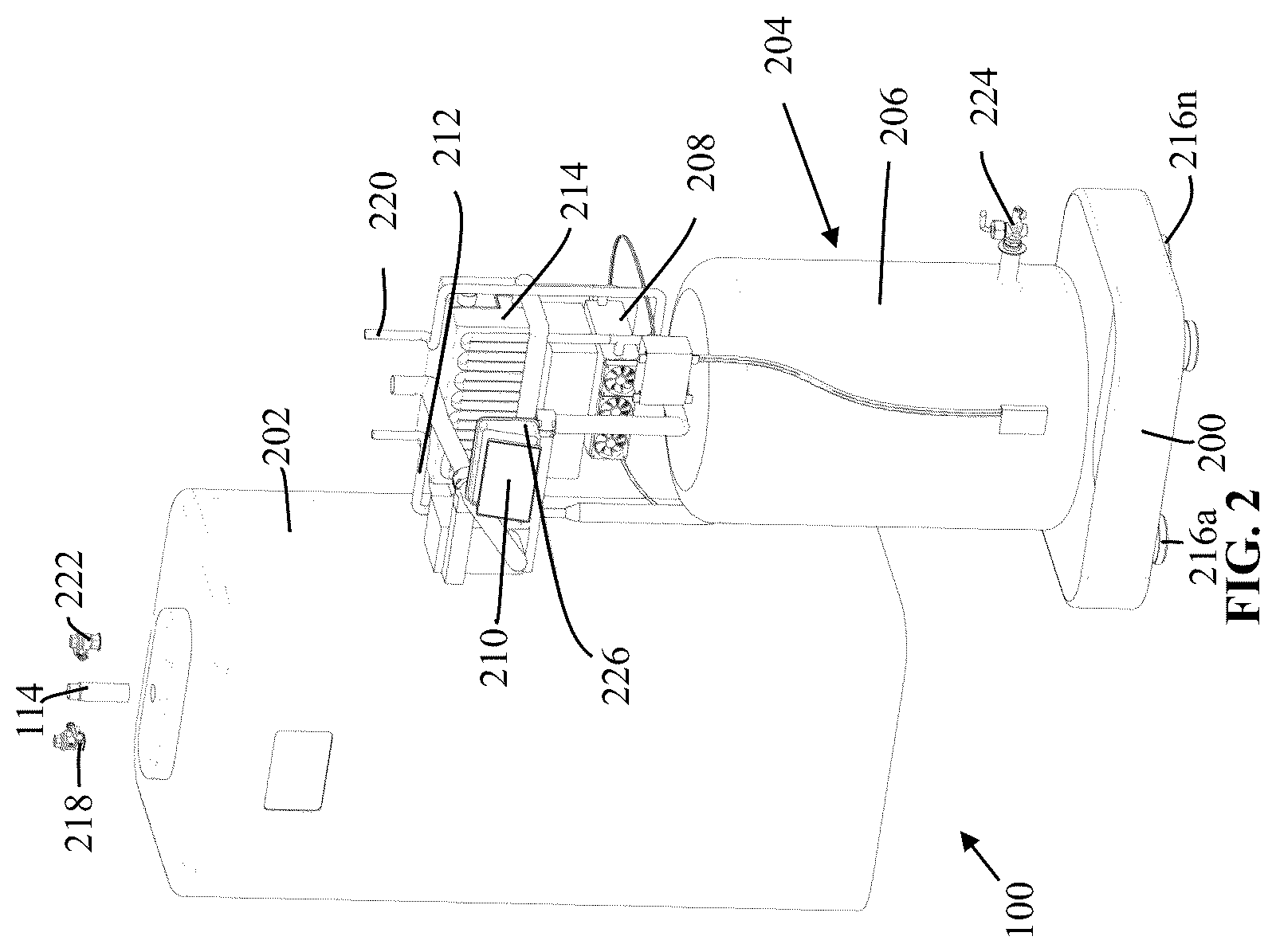Patent US12305915 Figure 2 – Cold plunge water generation assembly for a tub enclosure with heating capability