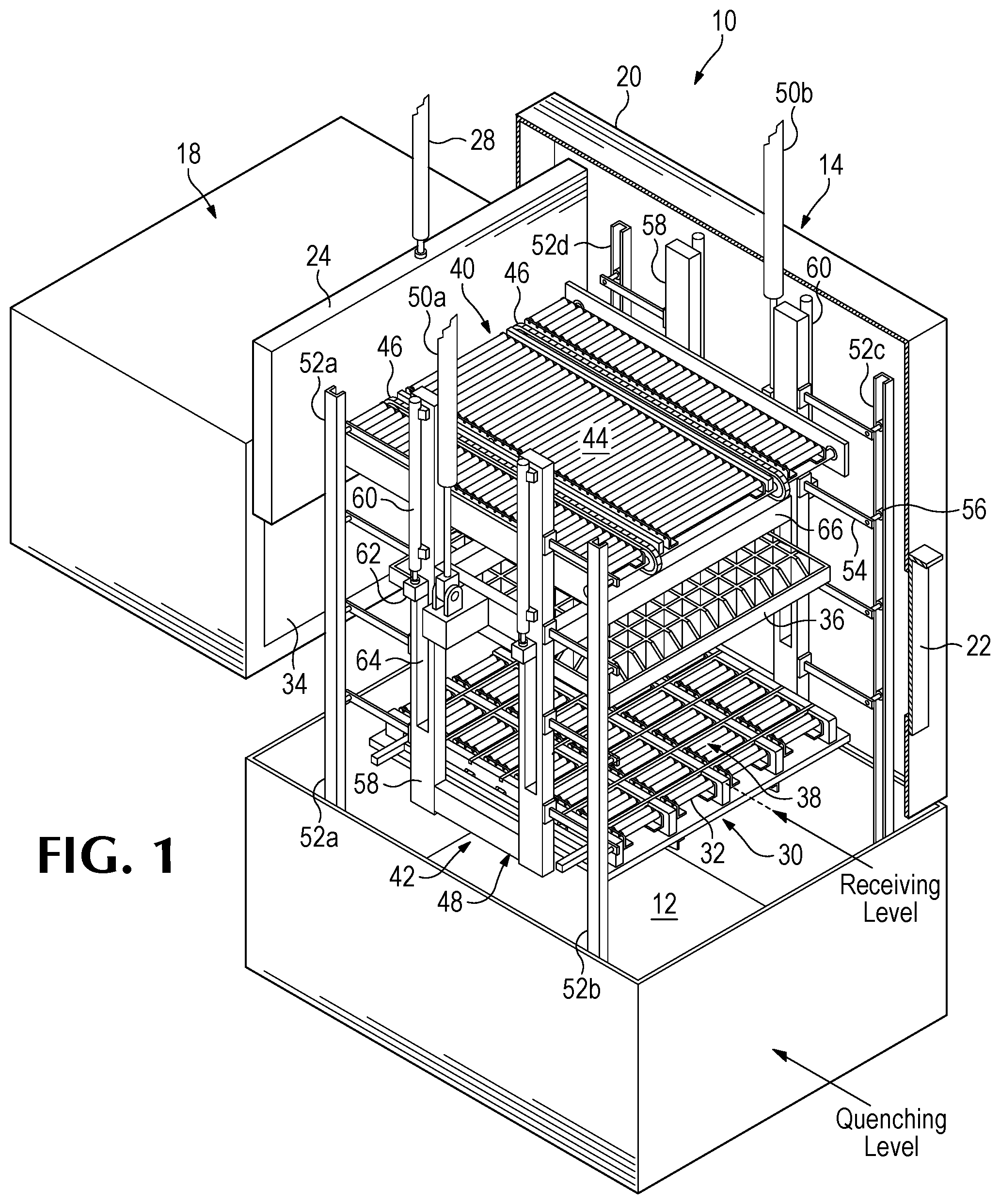Patent US12305924 Figure 1 – Method and apparatus for hardening mold grids using clamp quenching