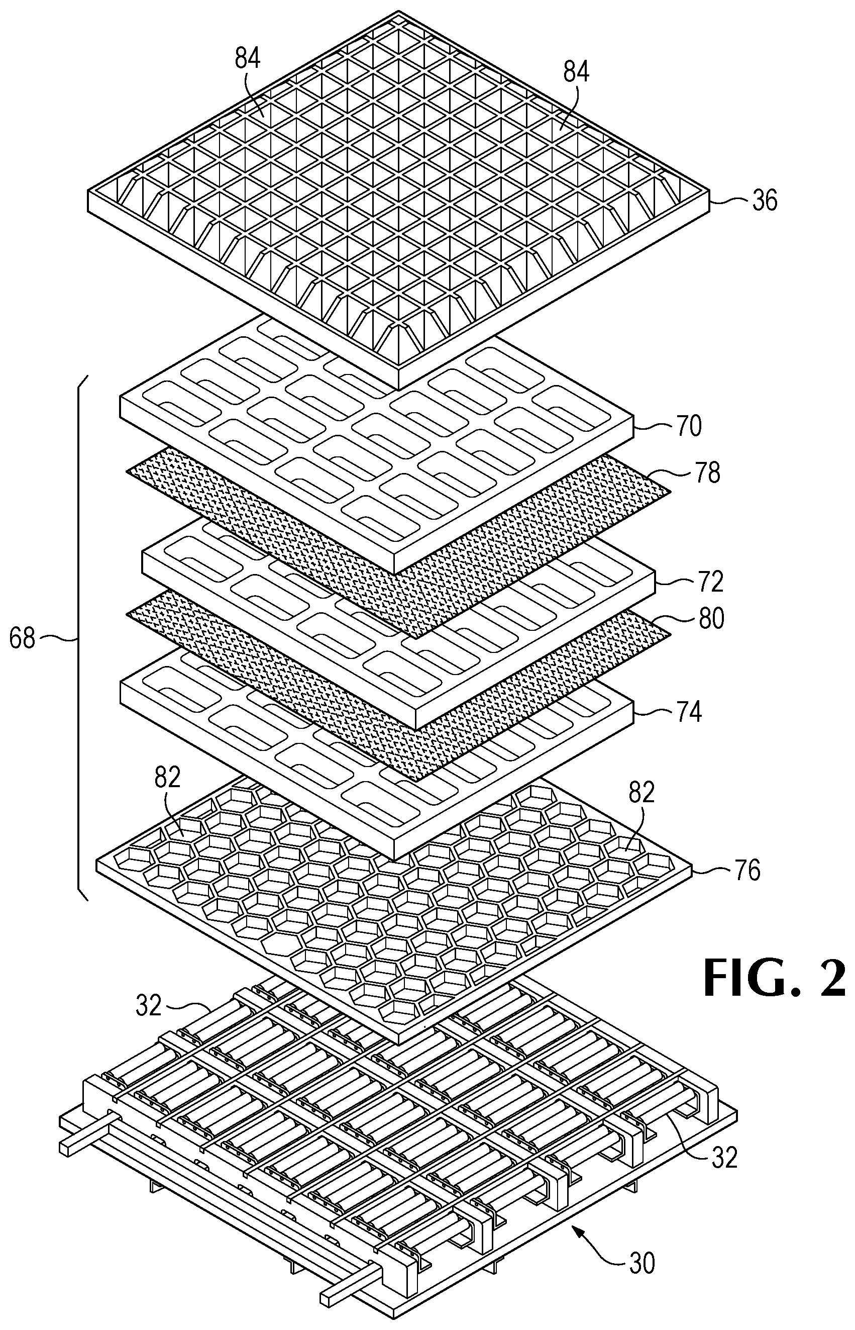 Patent US12305924 Figure 2 – Method and apparatus for hardening mold grids using clamp quenching