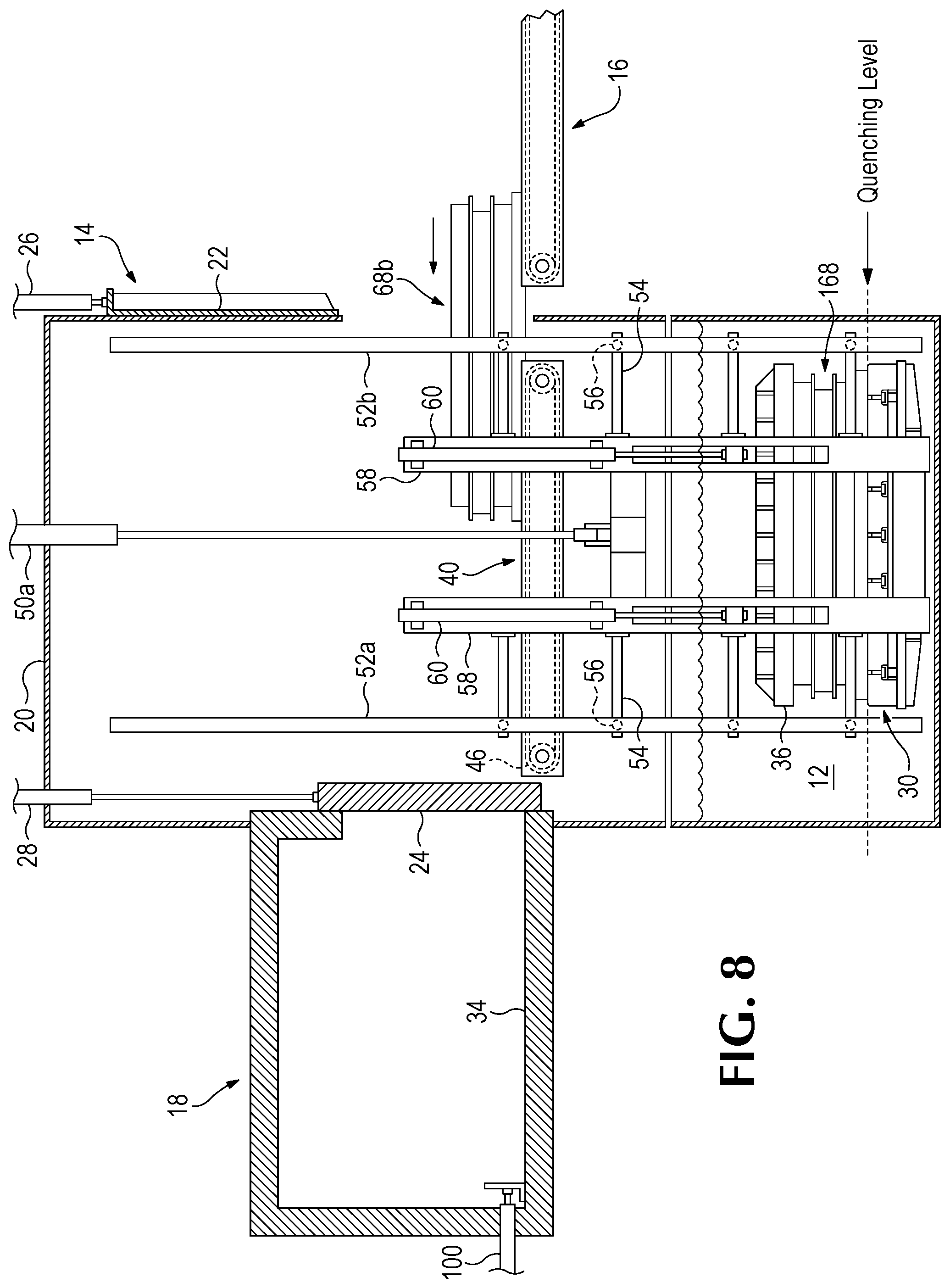 Patent US12305924 Figure 8 – Method and apparatus for hardening mold grids using clamp quenching