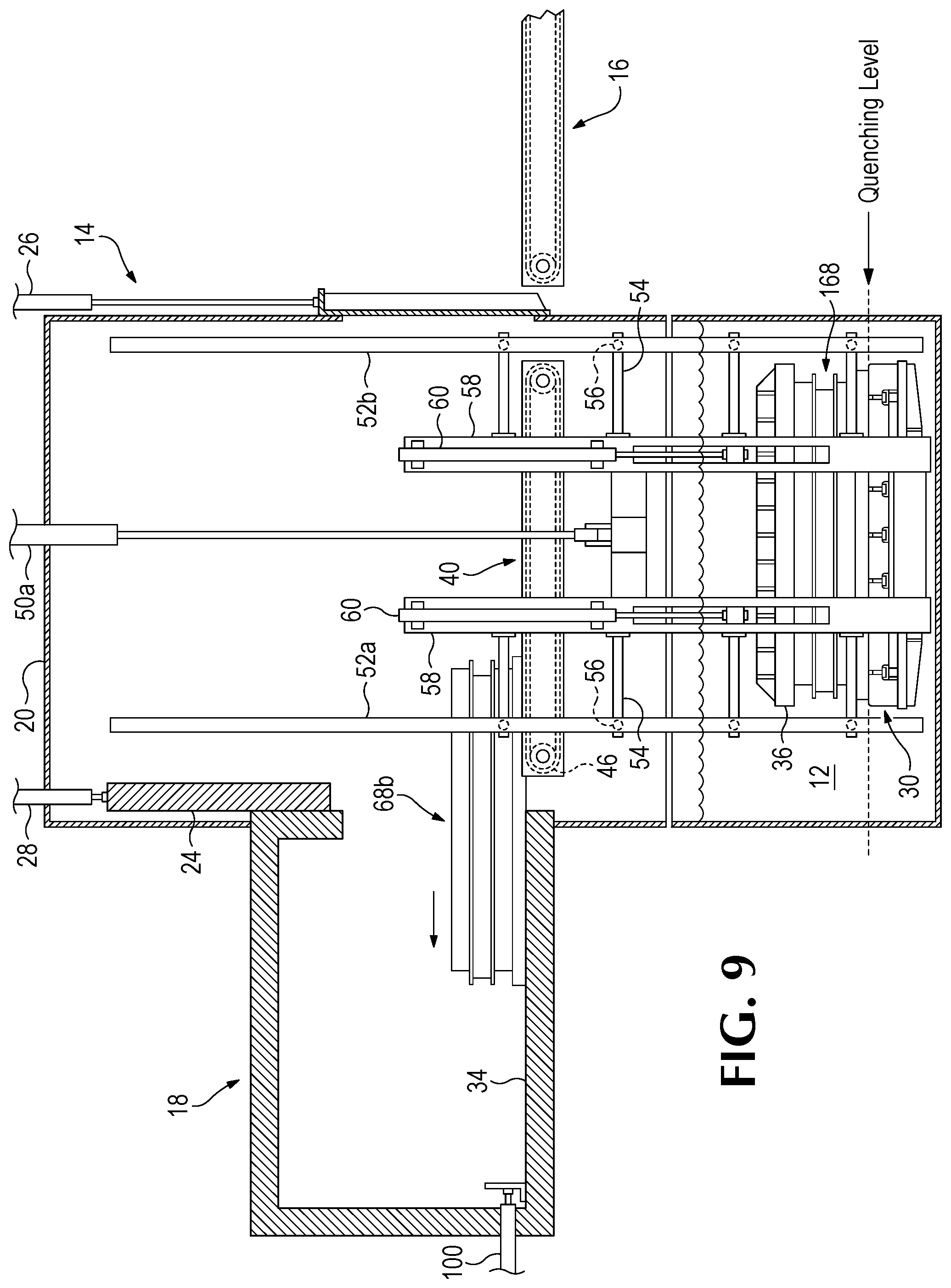 Patent US12305924 Figure 9 – Method and apparatus for hardening mold grids using clamp quenching