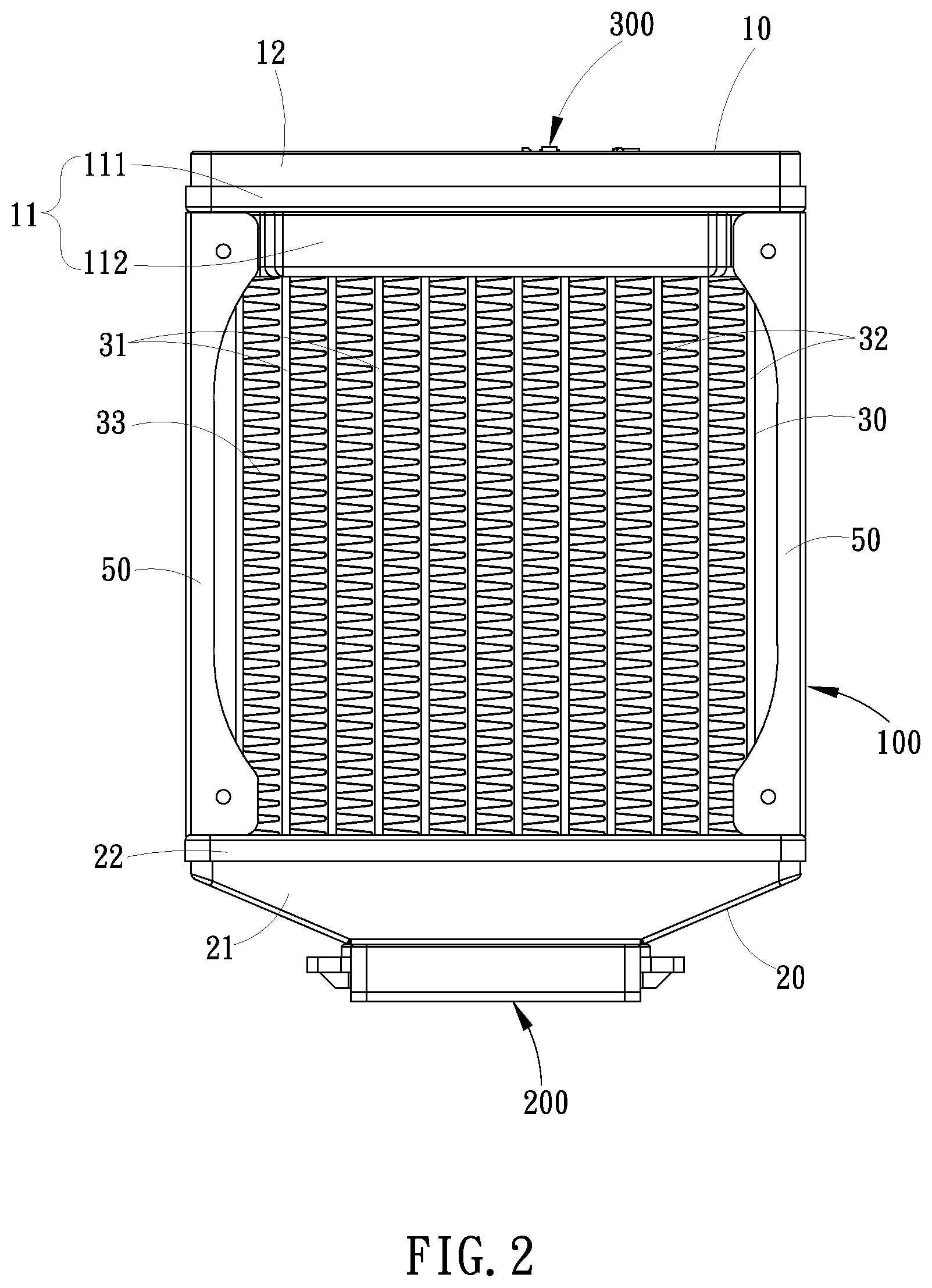 Patent US12305927 Figure 2 – Integrated liquid cooling heat dissipation device