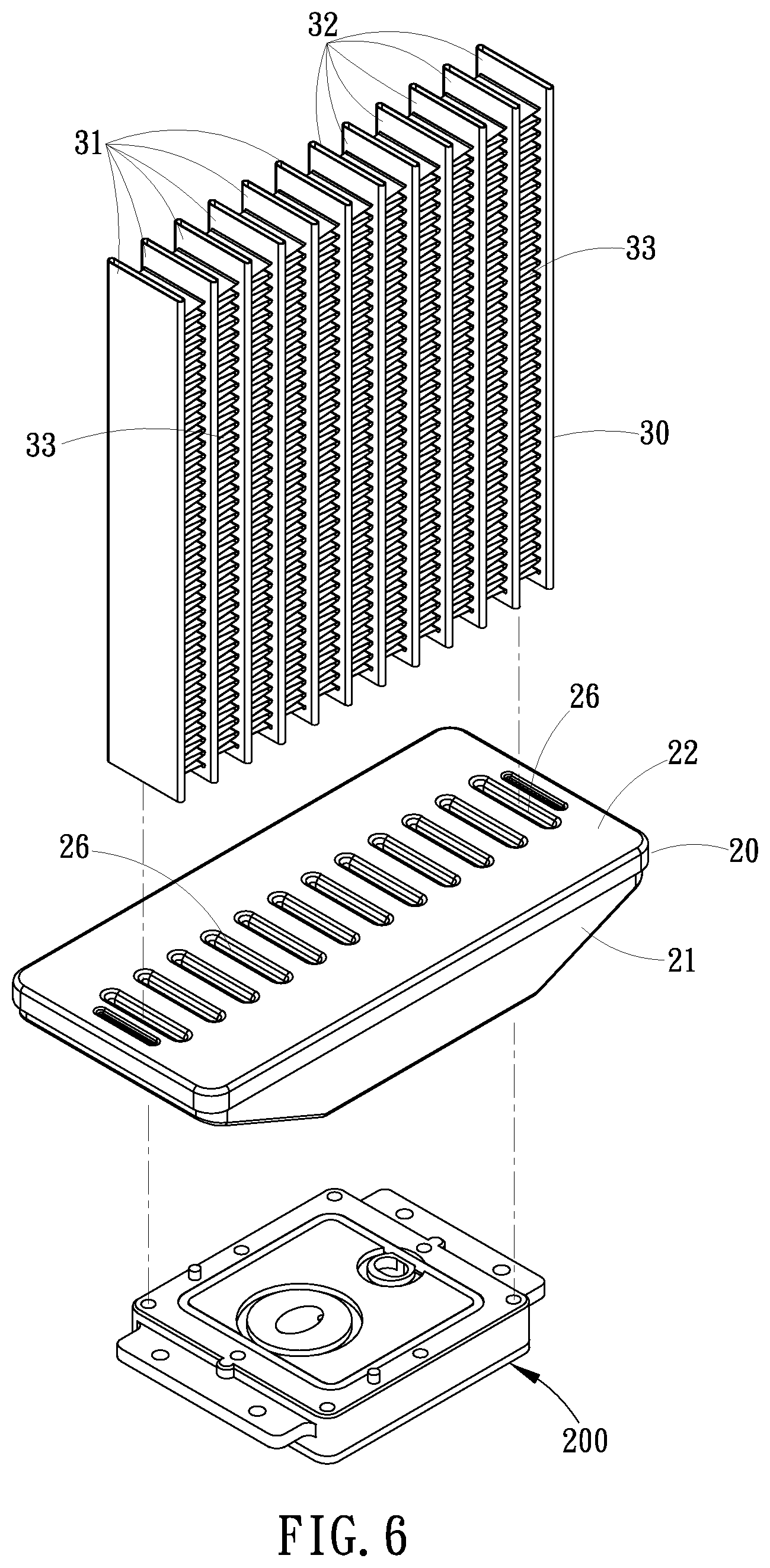 Patent US12305927 Figure 6 – Integrated liquid cooling heat dissipation device