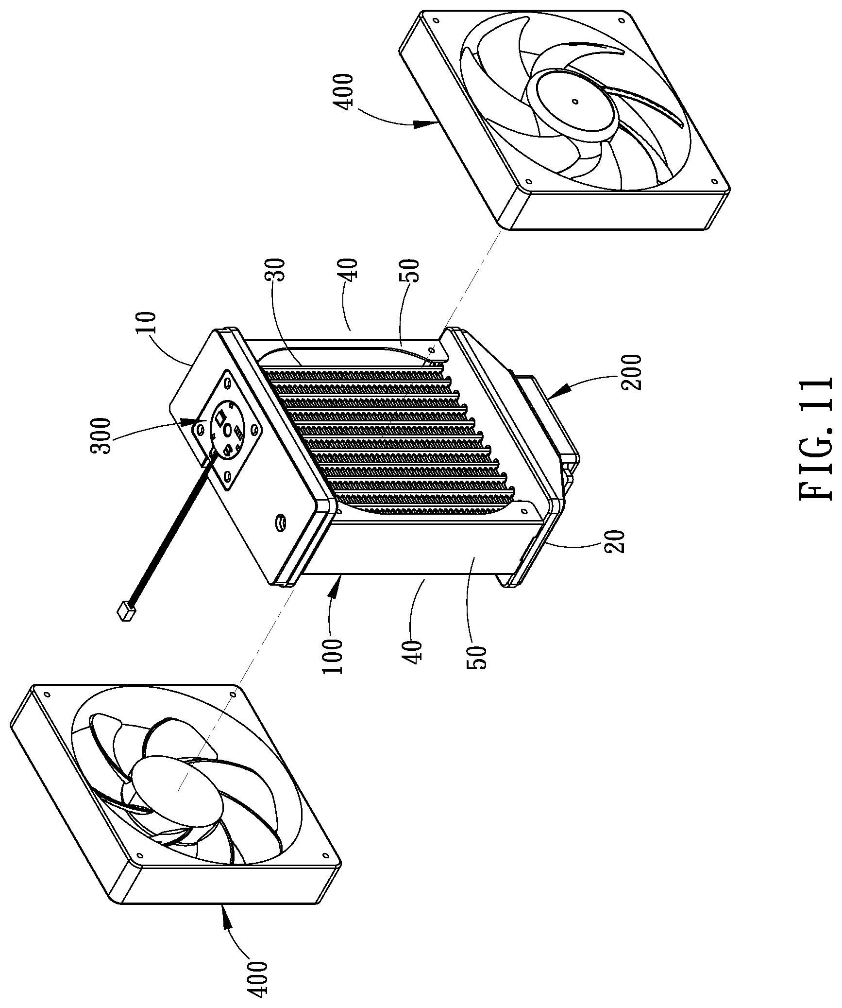 Patent US12305927 Figure 11 – Integrated liquid cooling heat dissipation device