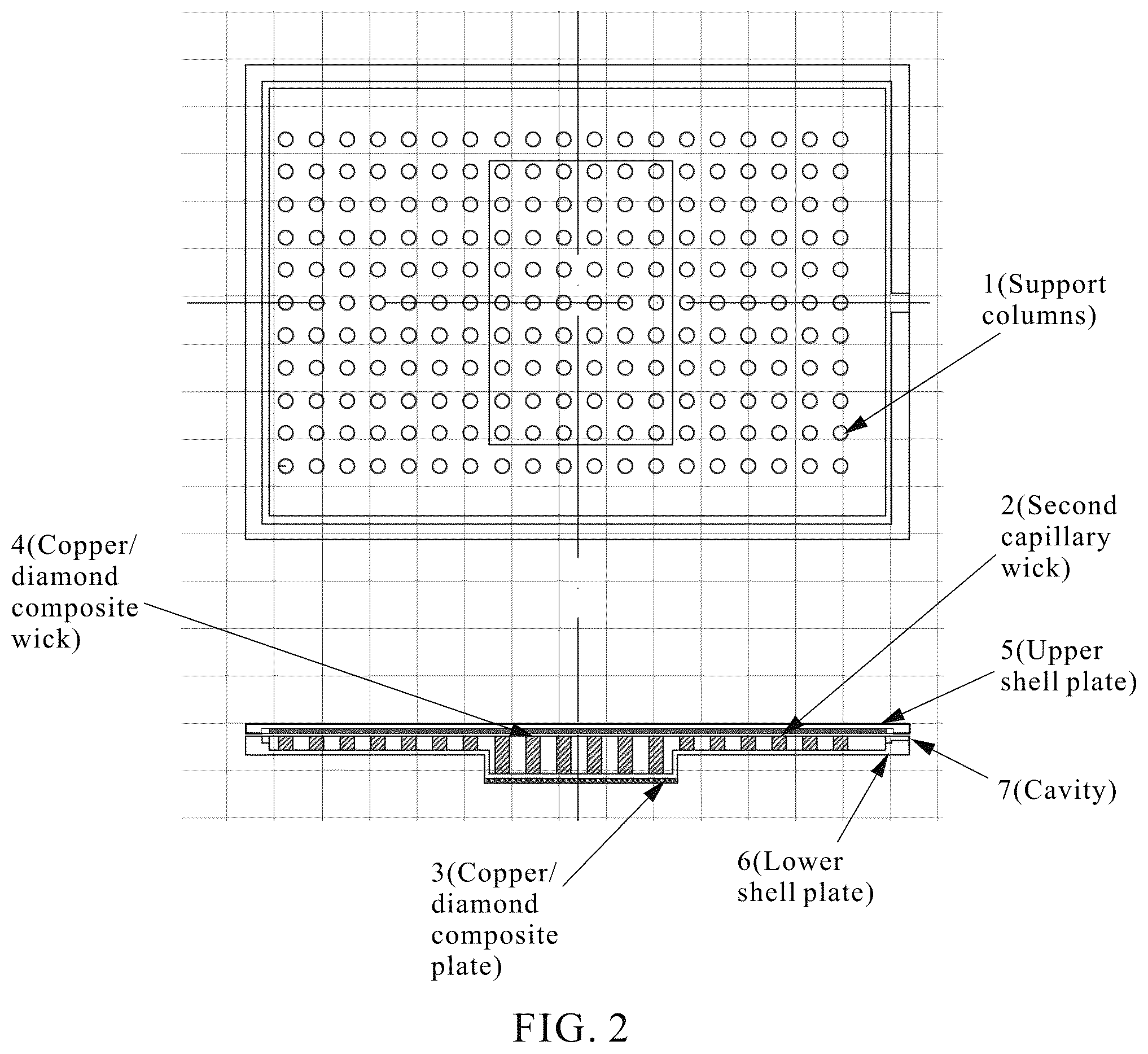 Patent US12305928 Figure 2 – Composite VC heat sink containing copper/diamond composite wick structure and method for preparing same