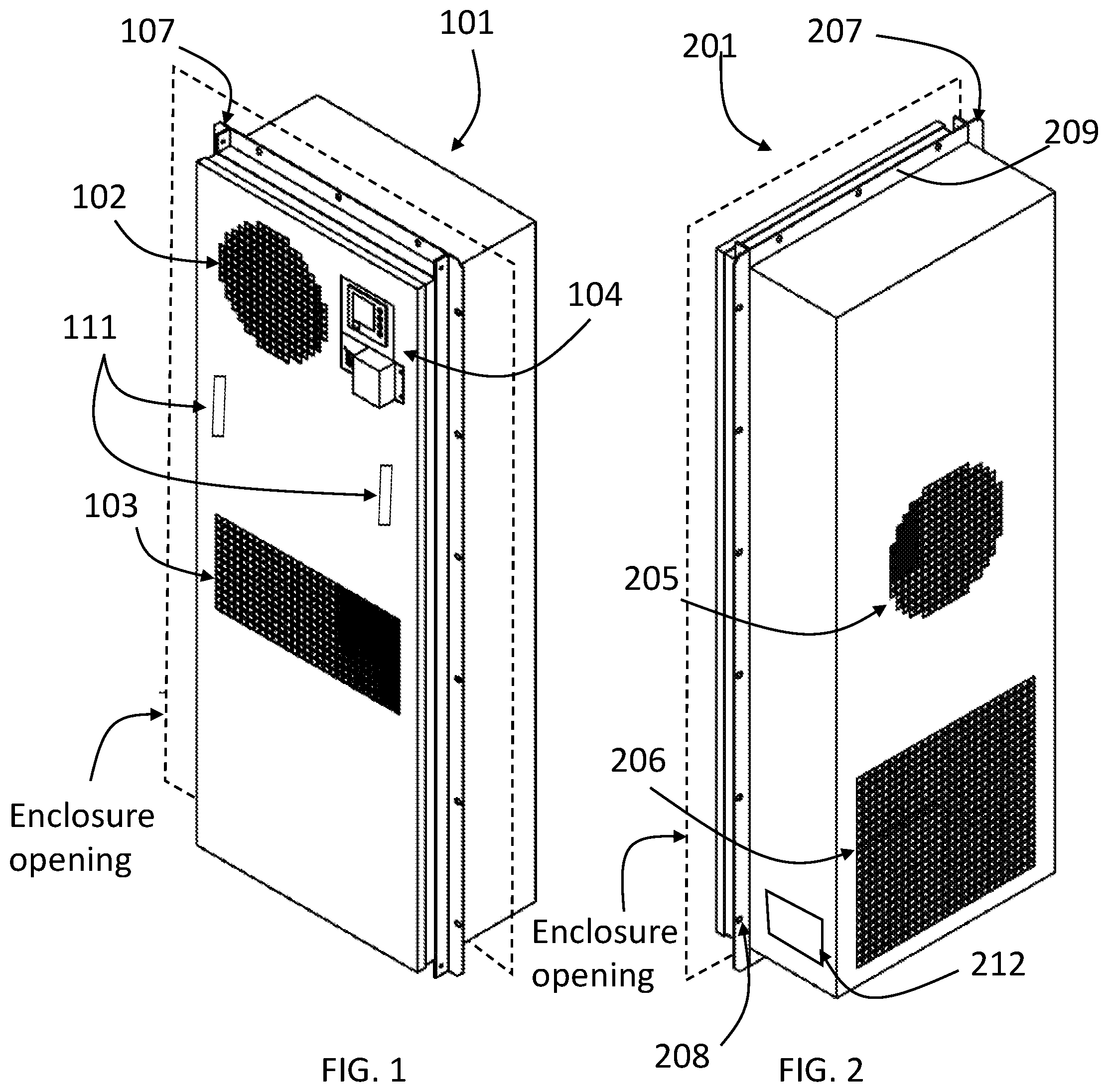 Patent US12305933 Figure 1 – Variable speed air conditioner for enclosure cooling