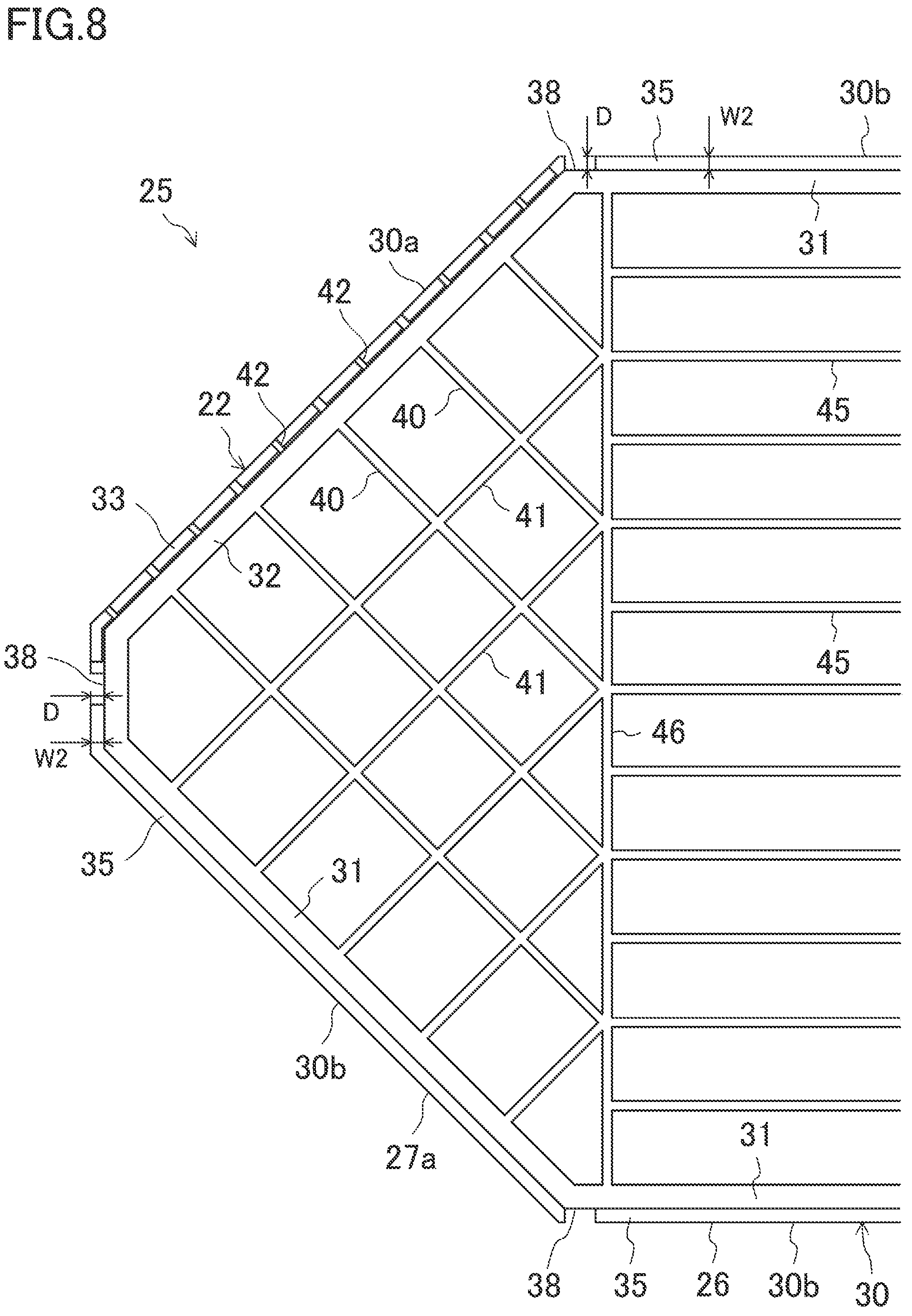 Patent US12305934 Figure 8 – Heat exchanger and method for manufacturing heat exchanger
