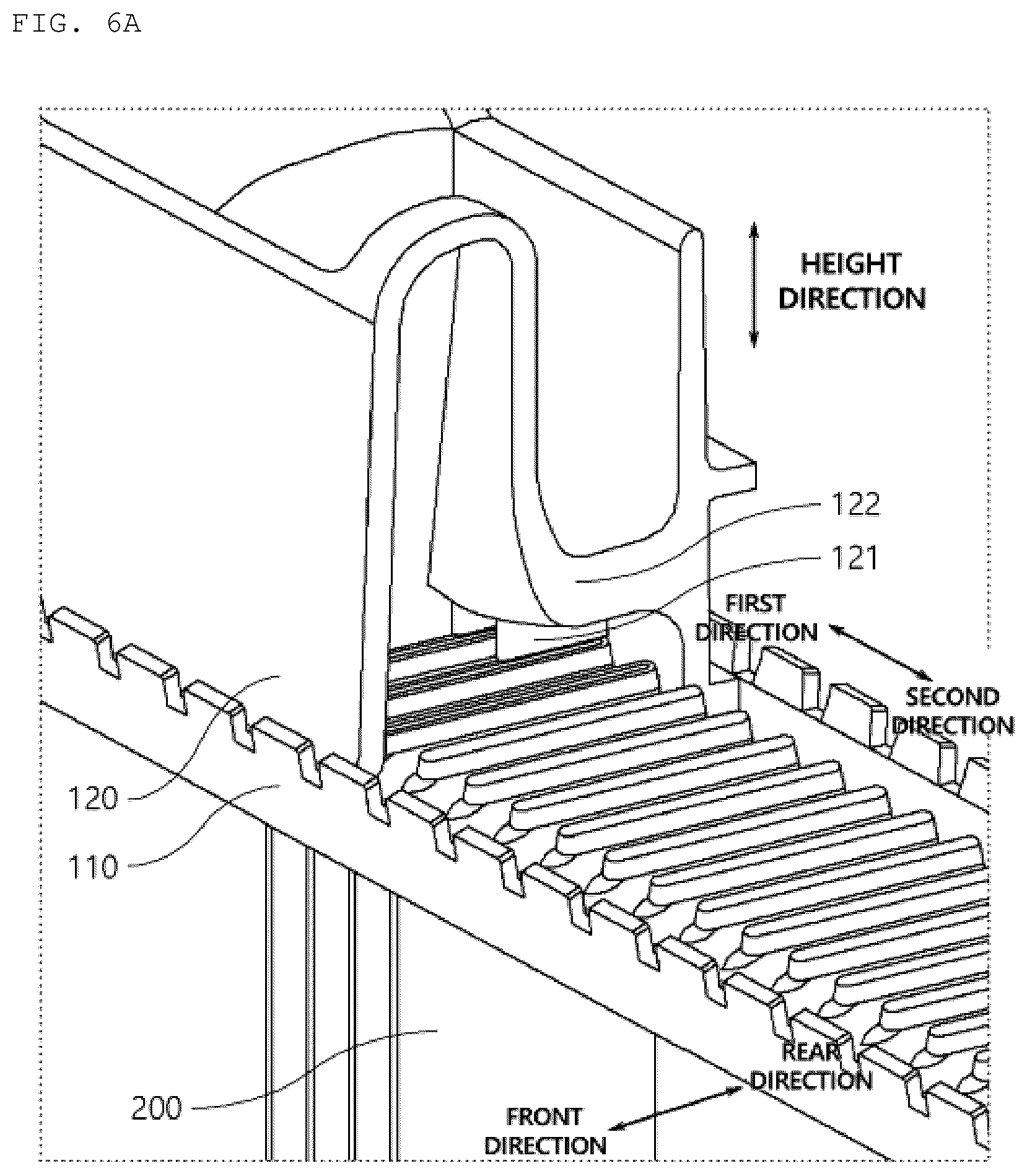 Patent US12305939 Figure 5 – Heat exchanger having flow distribution tank structure for thermal stress dispersion