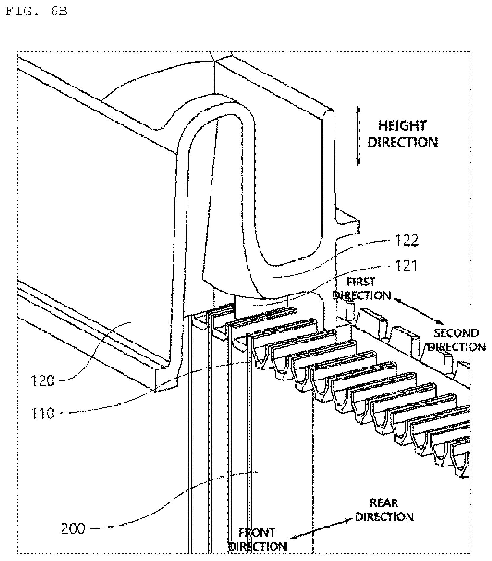 Patent US12305939 Figure 6 – Heat exchanger having flow distribution tank structure for thermal stress dispersion