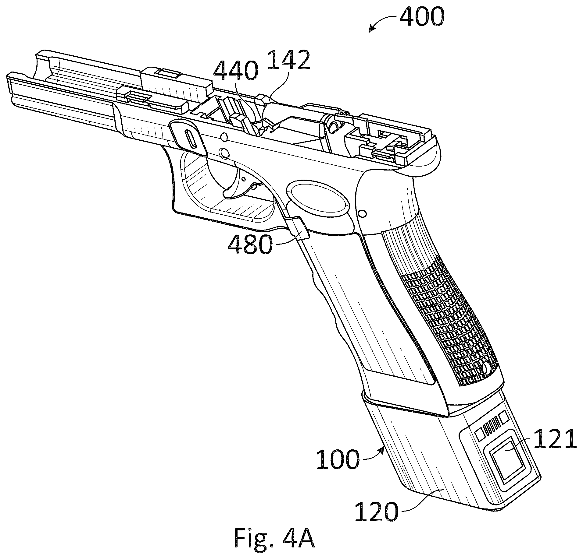 Patent US12305941 Figure 4 – Locking magazine