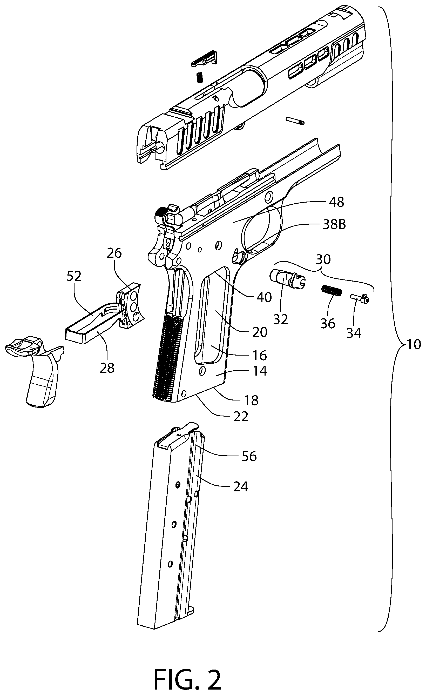 Patent US12305942 Figure 2 – Magazine disconnect safety