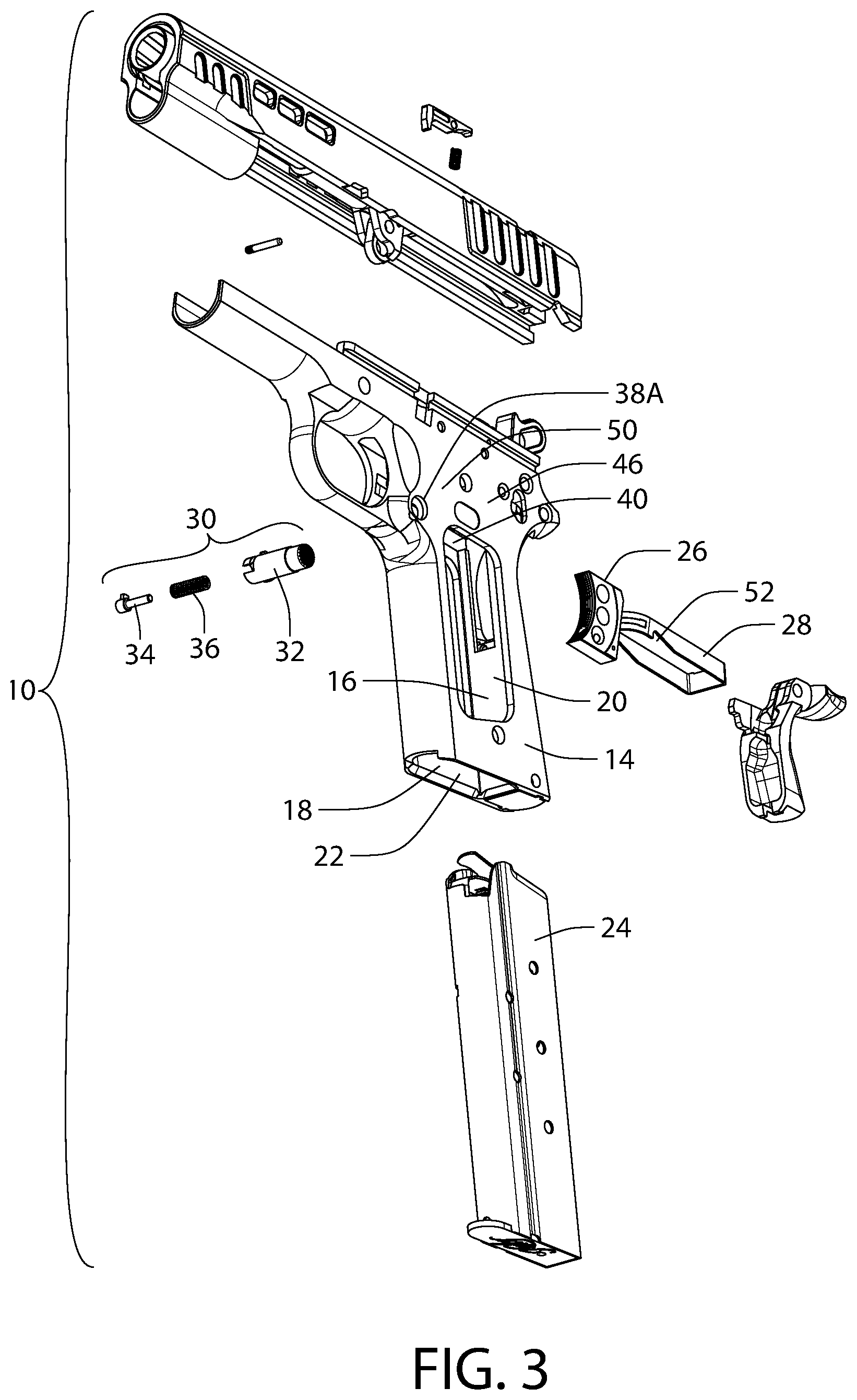 Patent US12305942 Figure 3 – Magazine disconnect safety