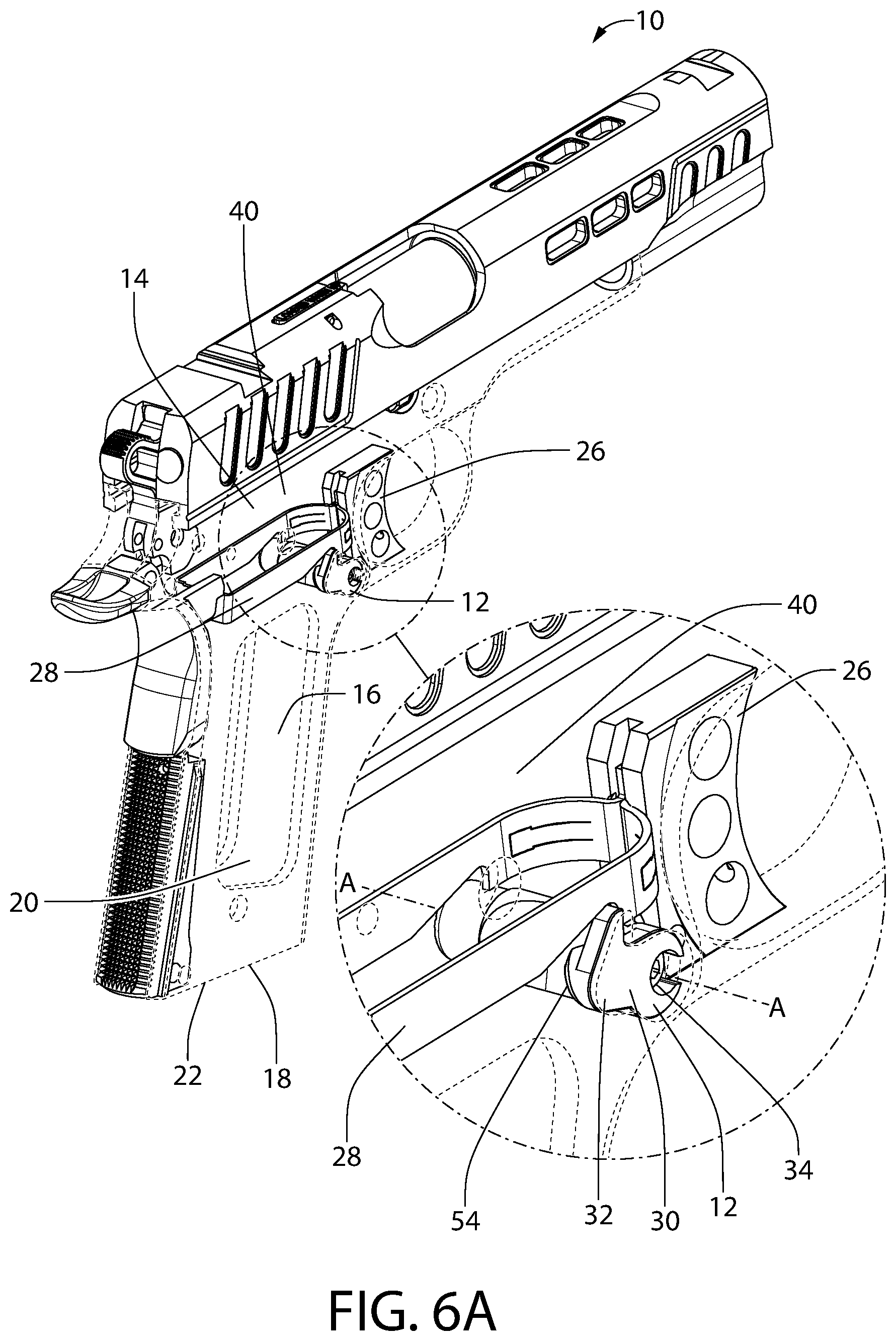 Patent US12305942 Figure 6 – Magazine disconnect safety