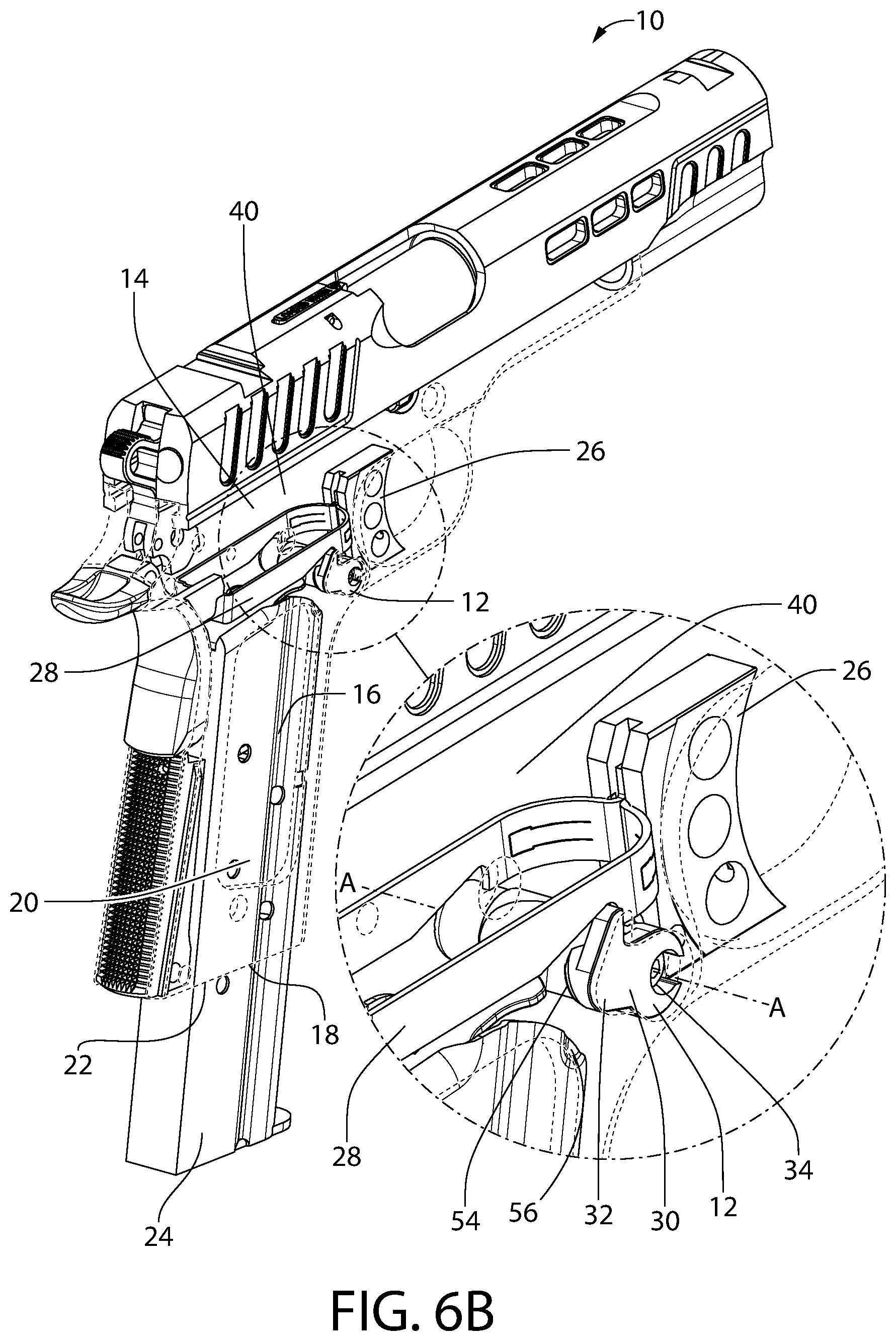 Patent US12305942 Figure 7 – Magazine disconnect safety