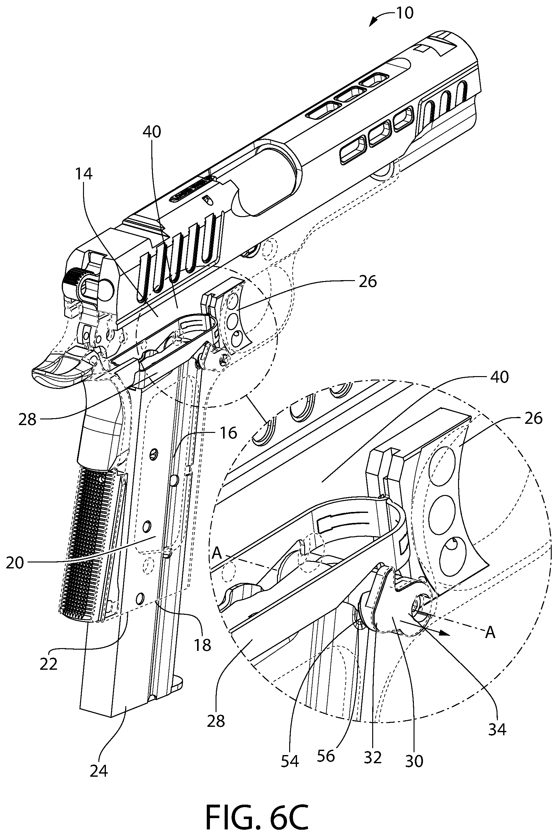 Patent US12305942 Figure 8 – Magazine disconnect safety