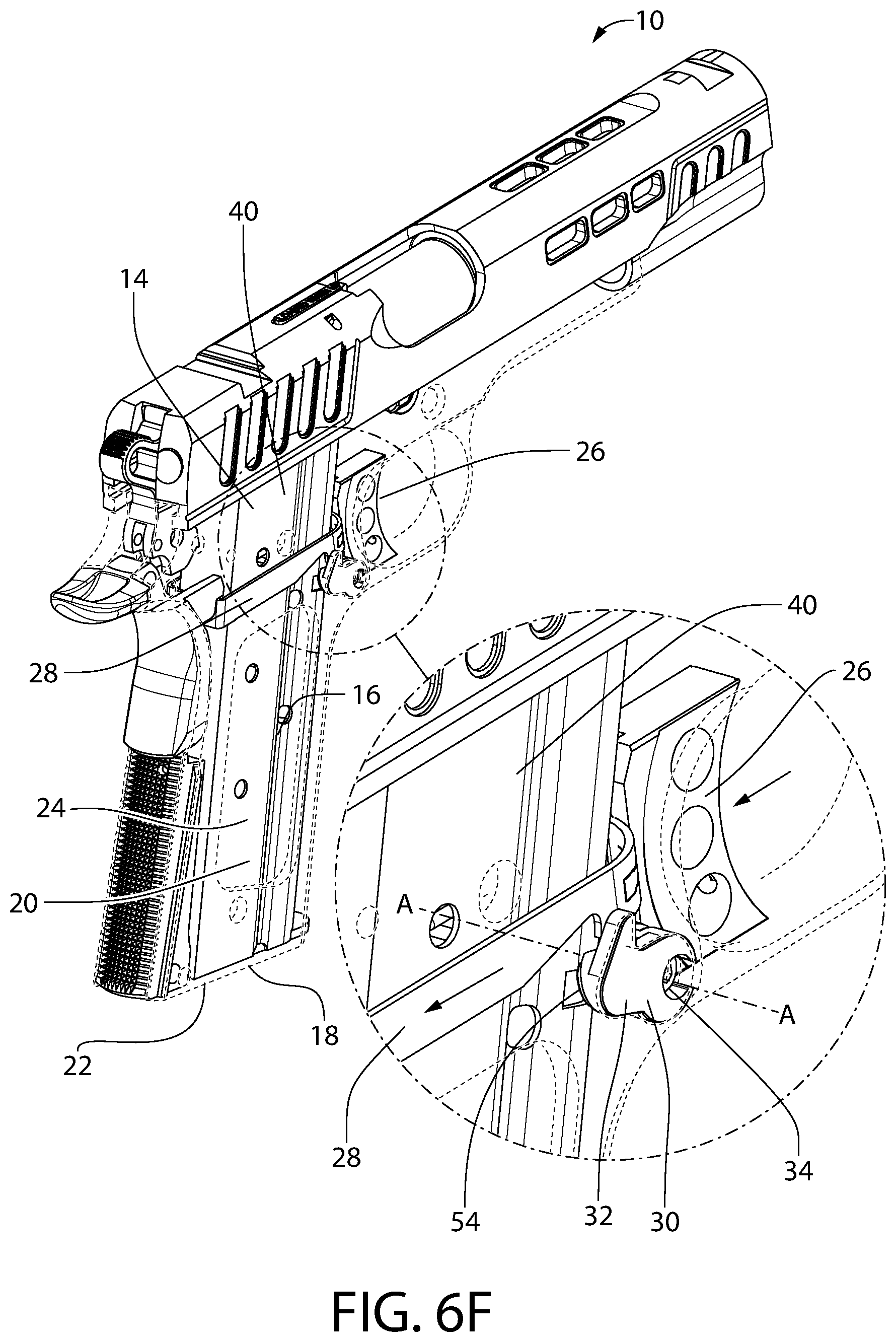 Patent US12305942 Figure 11 – Magazine disconnect safety