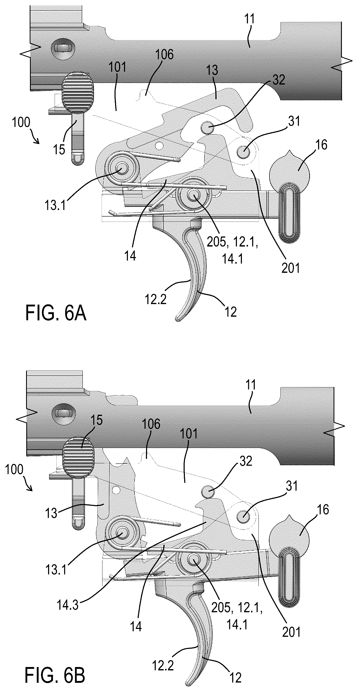 Patent US12305943 Figure 6 – Firearm operating mechanisms and bolt release