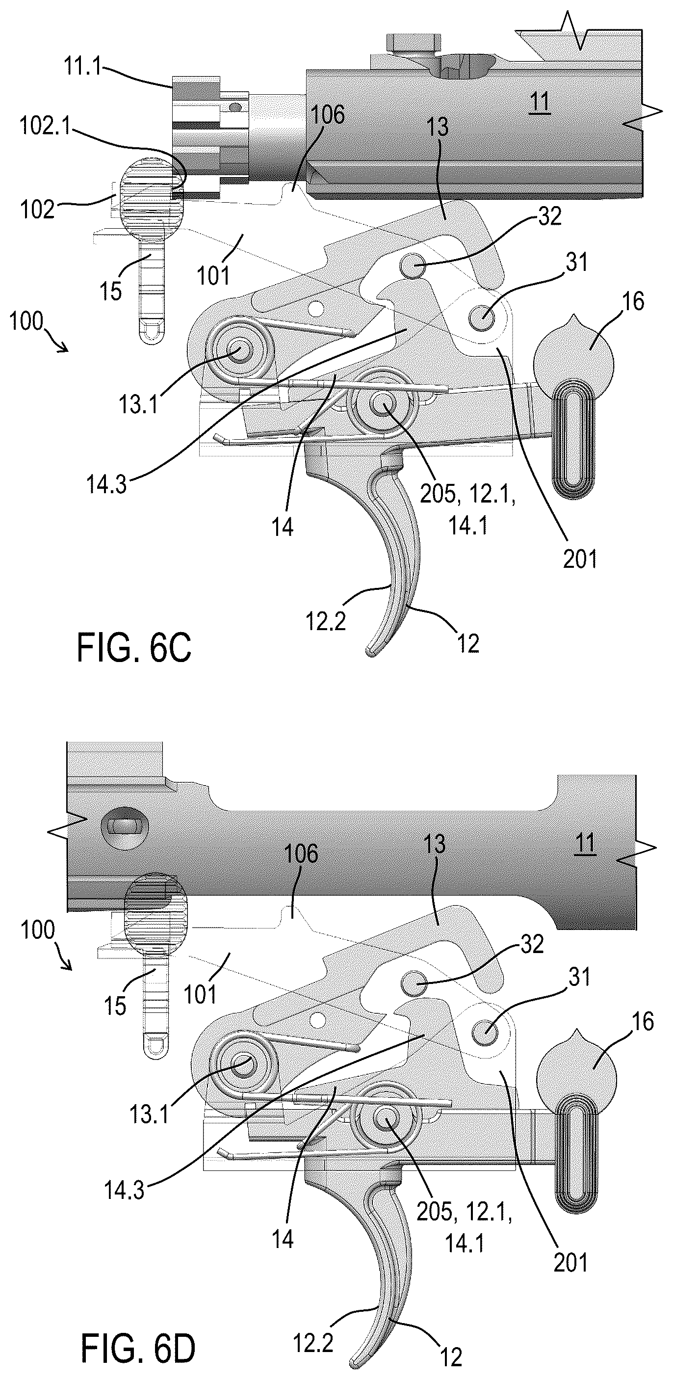 Patent US12305943 Figure 7 – Firearm operating mechanisms and bolt release
