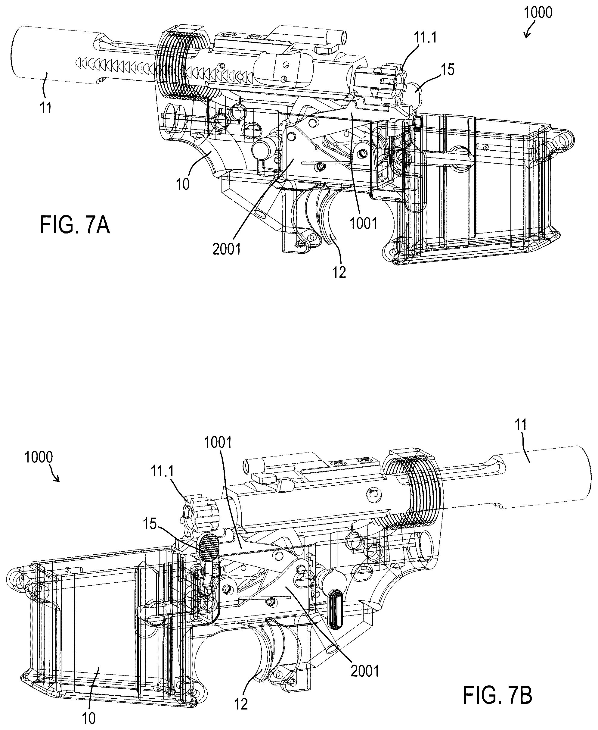 Patent US12305943 Figure 8 – Firearm operating mechanisms and bolt release