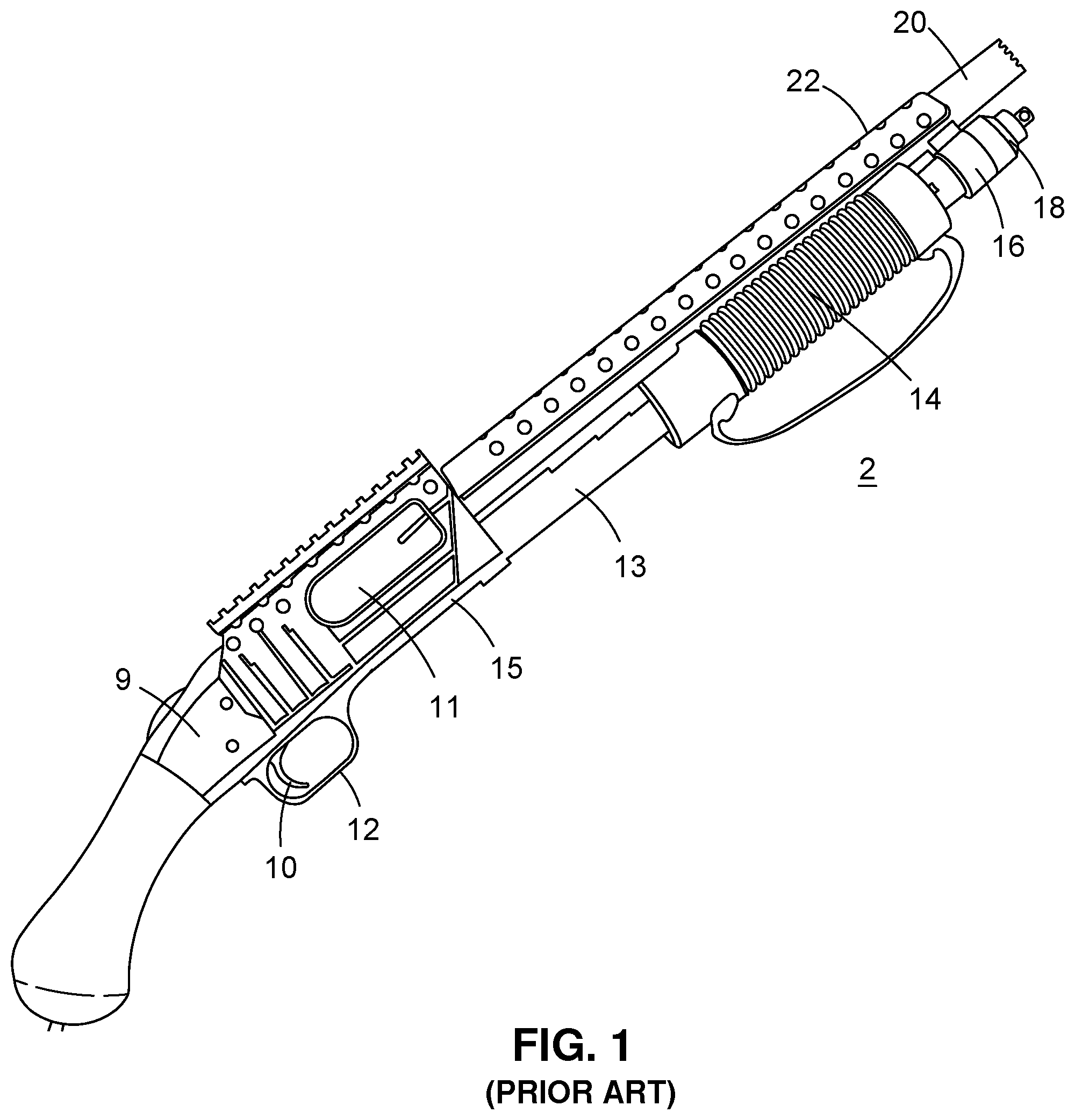 Patent US12305945 Figure 1 – Heat shield and firearm including the same