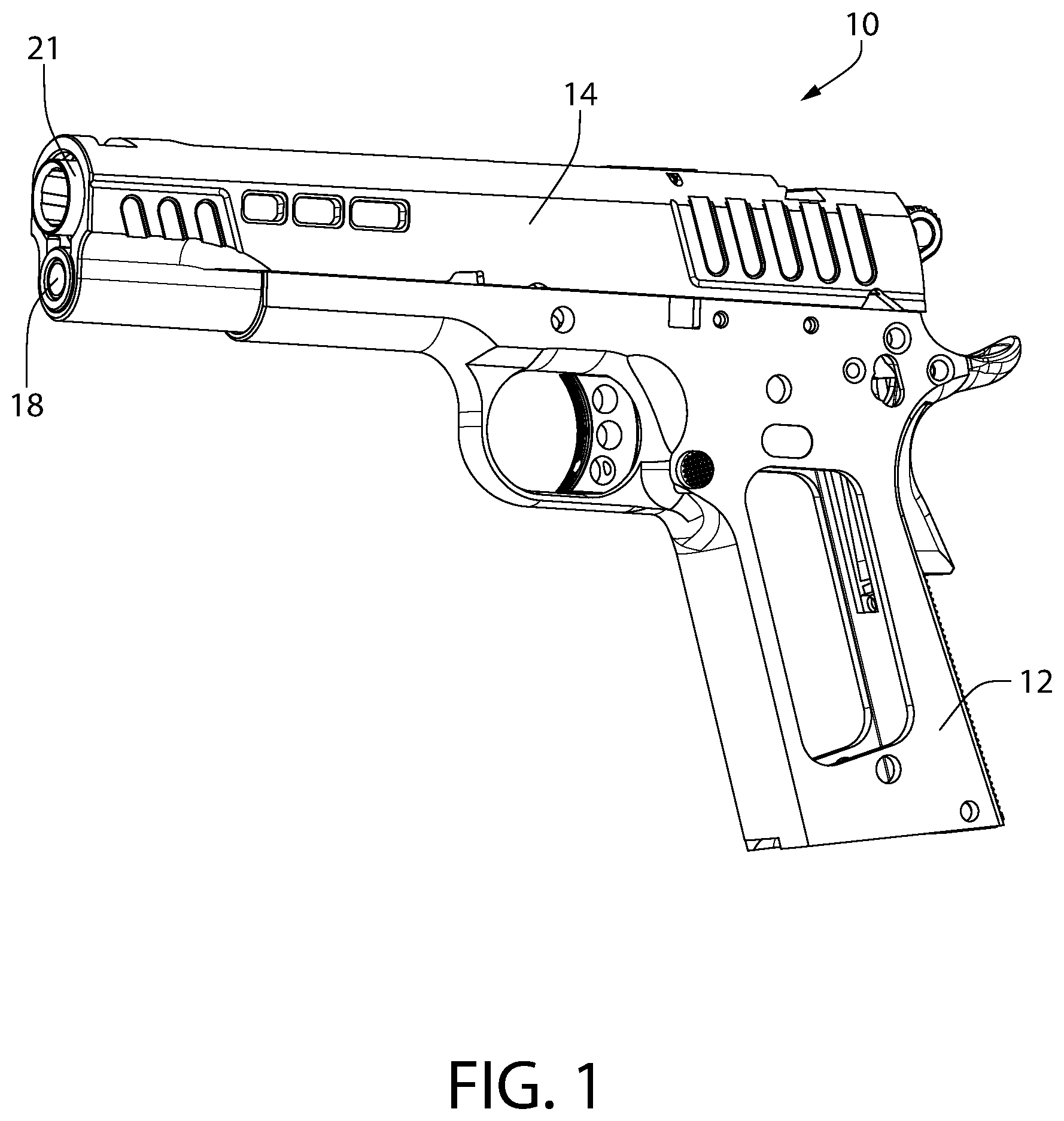 Patent US12305946 Figure 1 – Tool-less takedown rod for pistol
