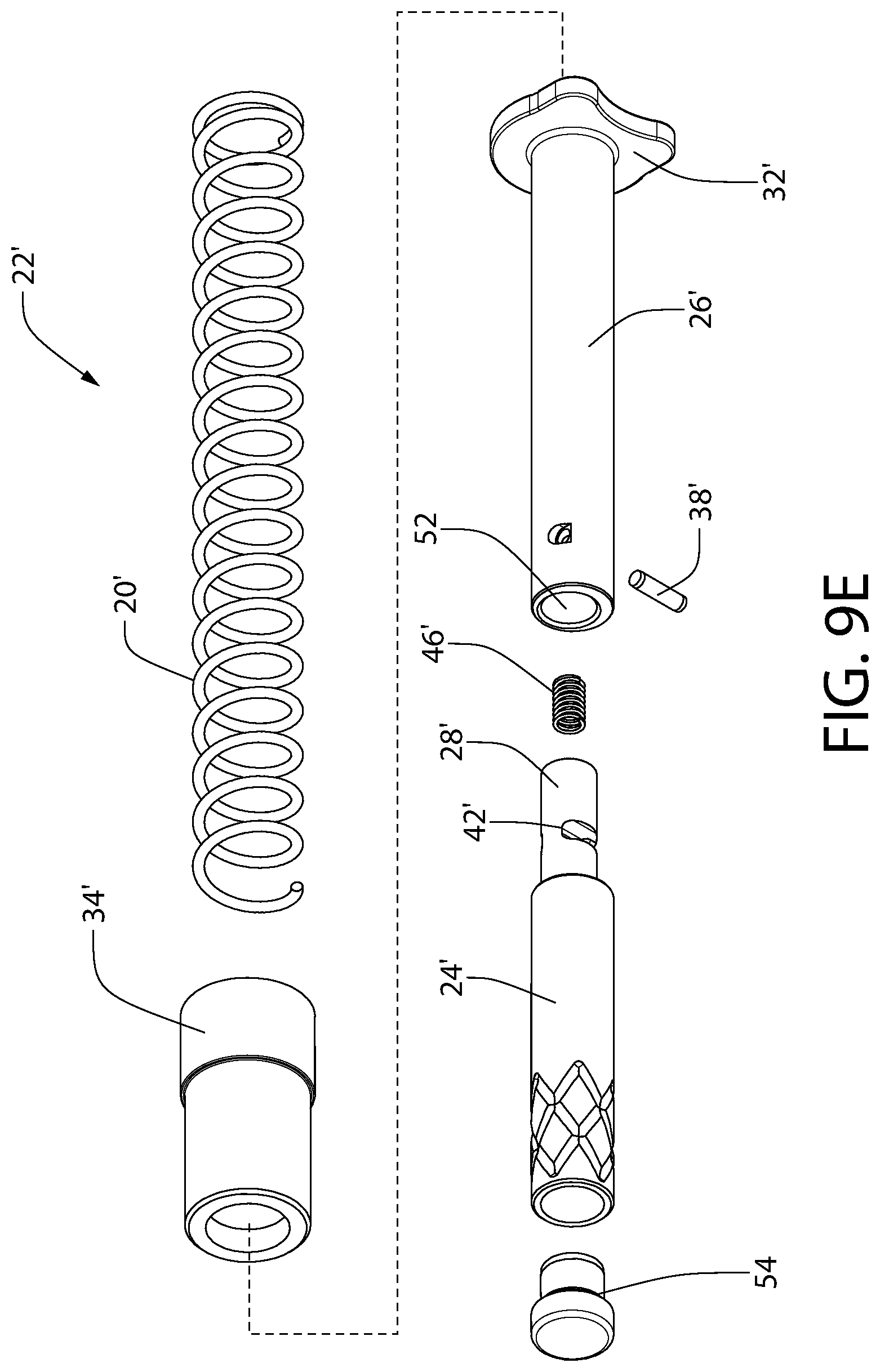 Patent US12305946 Figure 10 – Tool-less takedown rod for pistol
