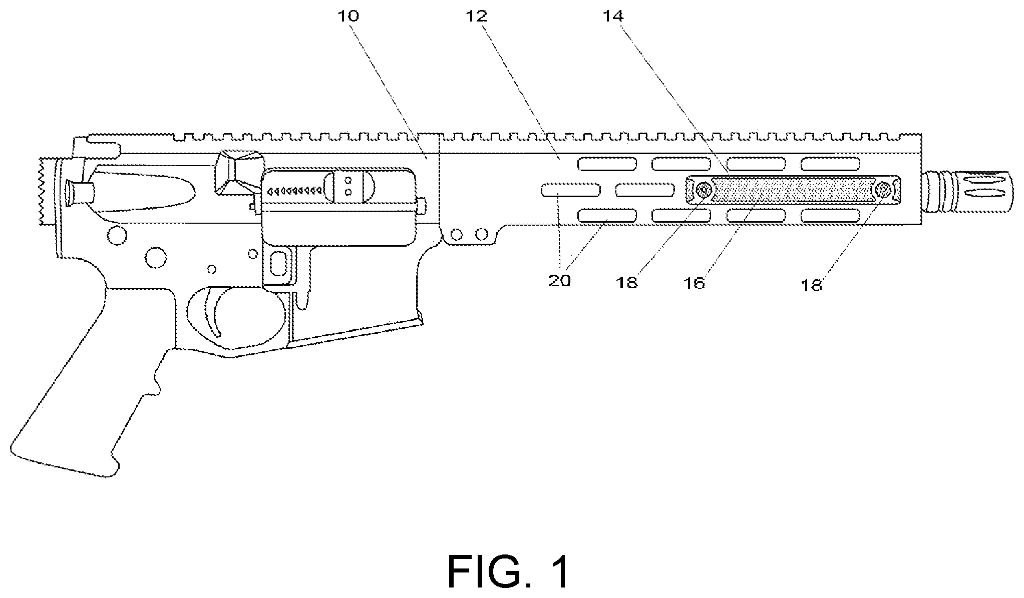 Patent US12305956 — Optimized firearm panel — Figure 1
