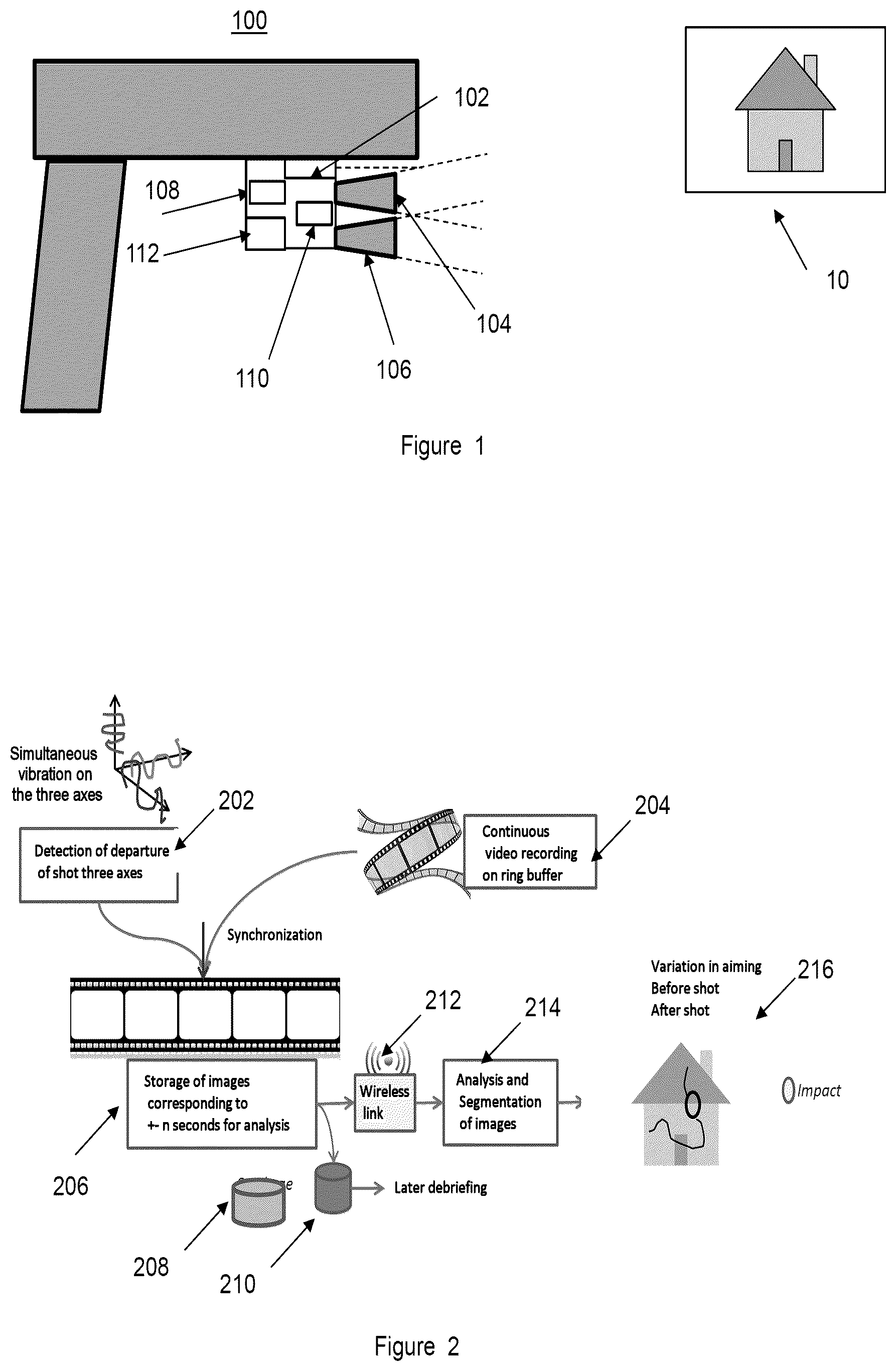 Patent US12305961 Figure 1 – Device and method for shot analysis