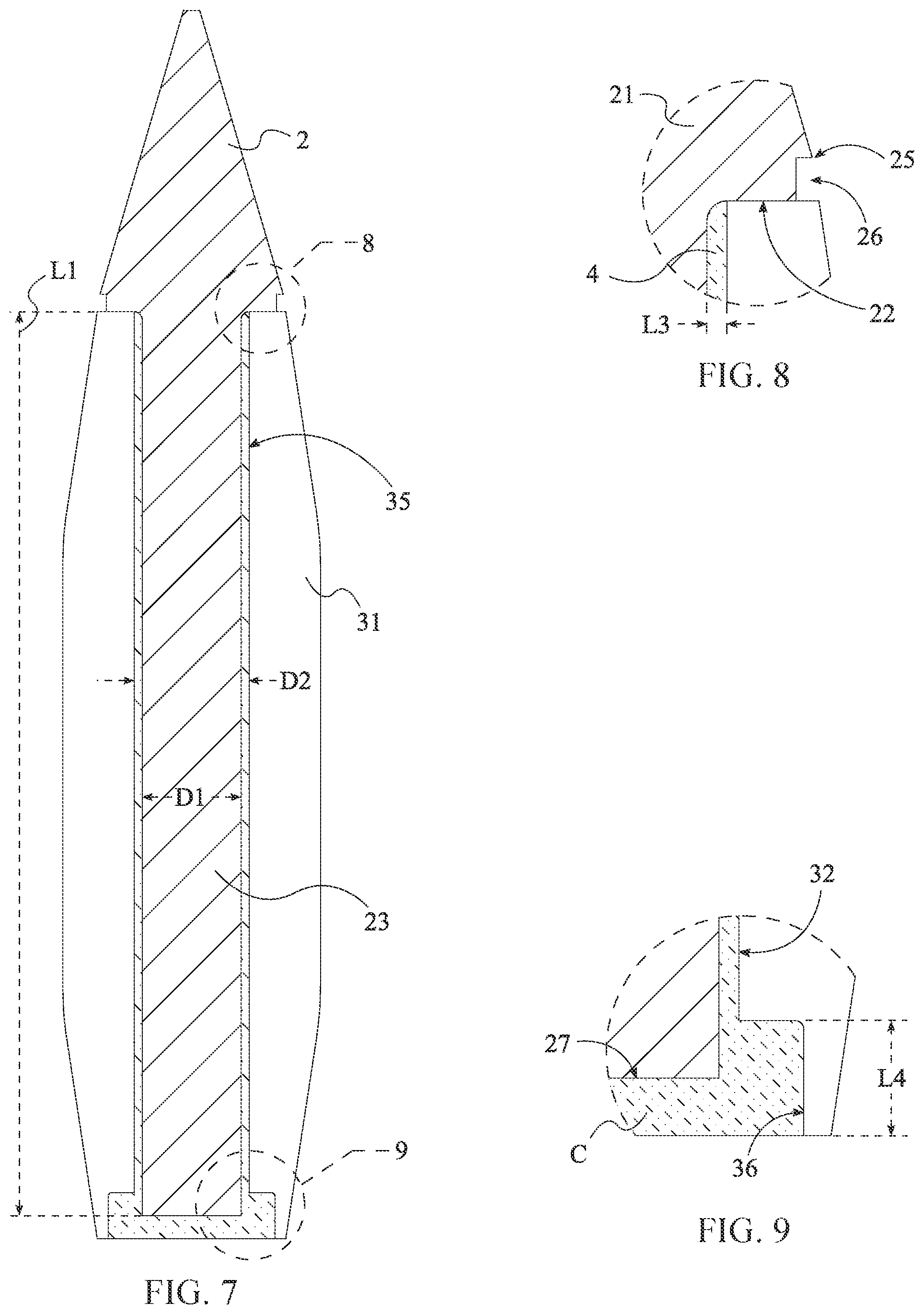 Patent US12305964 Figure 5 – Alternate armor piercing bullet configuration