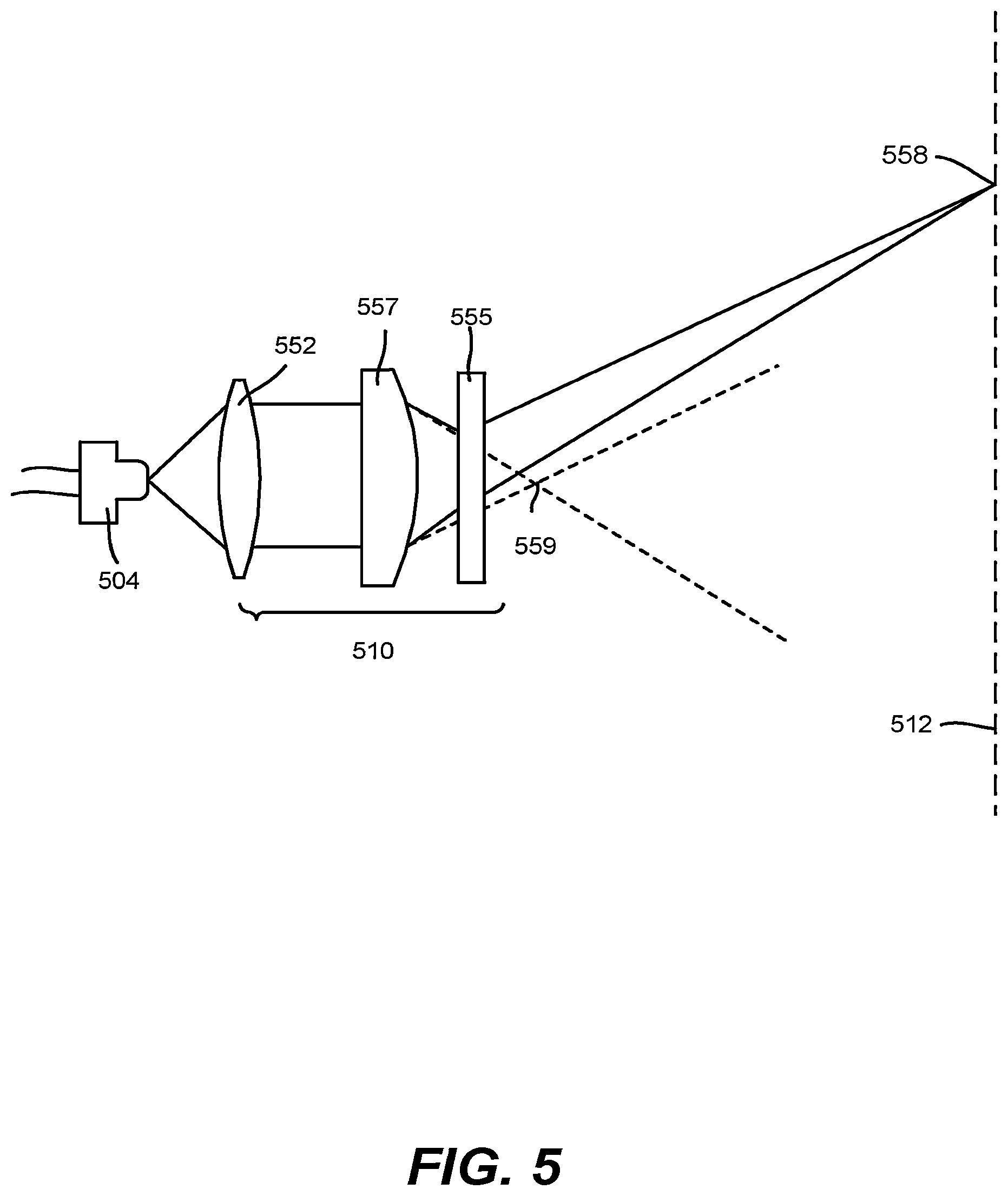 Patent US12305974 Figure 5 – Diffractive optical element with undiffracted light expansion for eye safe operation