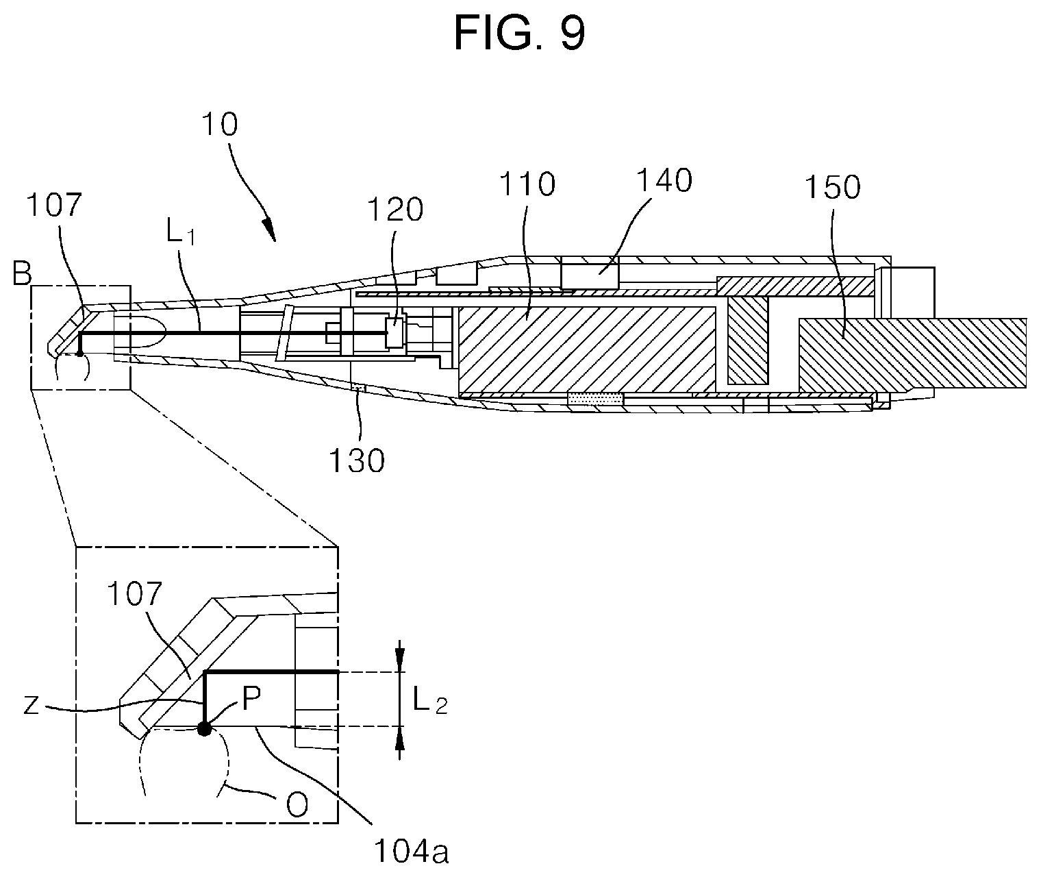 Patent US12305975 Figure 8 – Three-dimensional scanning system and method for controlling the same