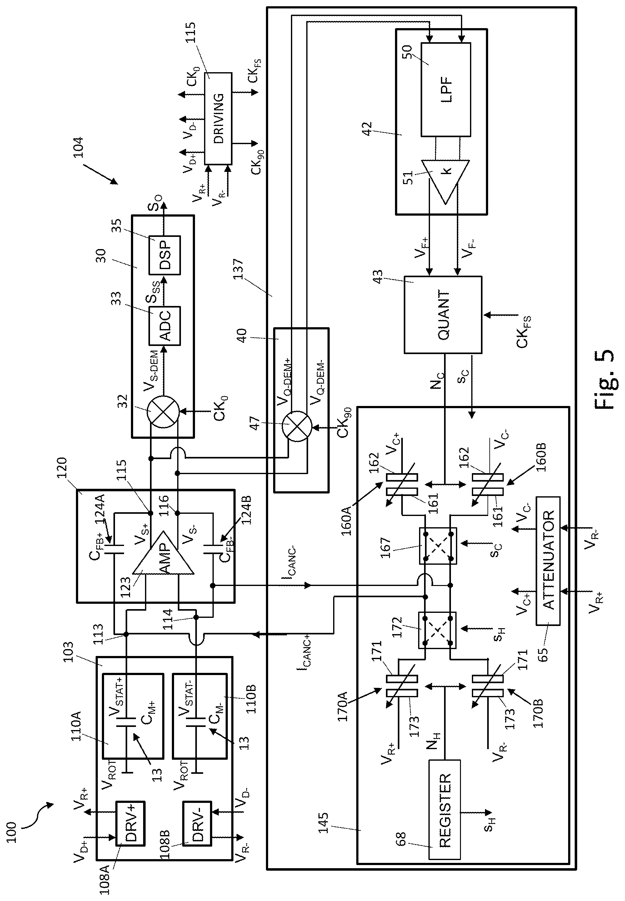 Patent US12305986 Figure 4 – Control circuit of a MEMS gyroscope, MEMS gyroscope and control method