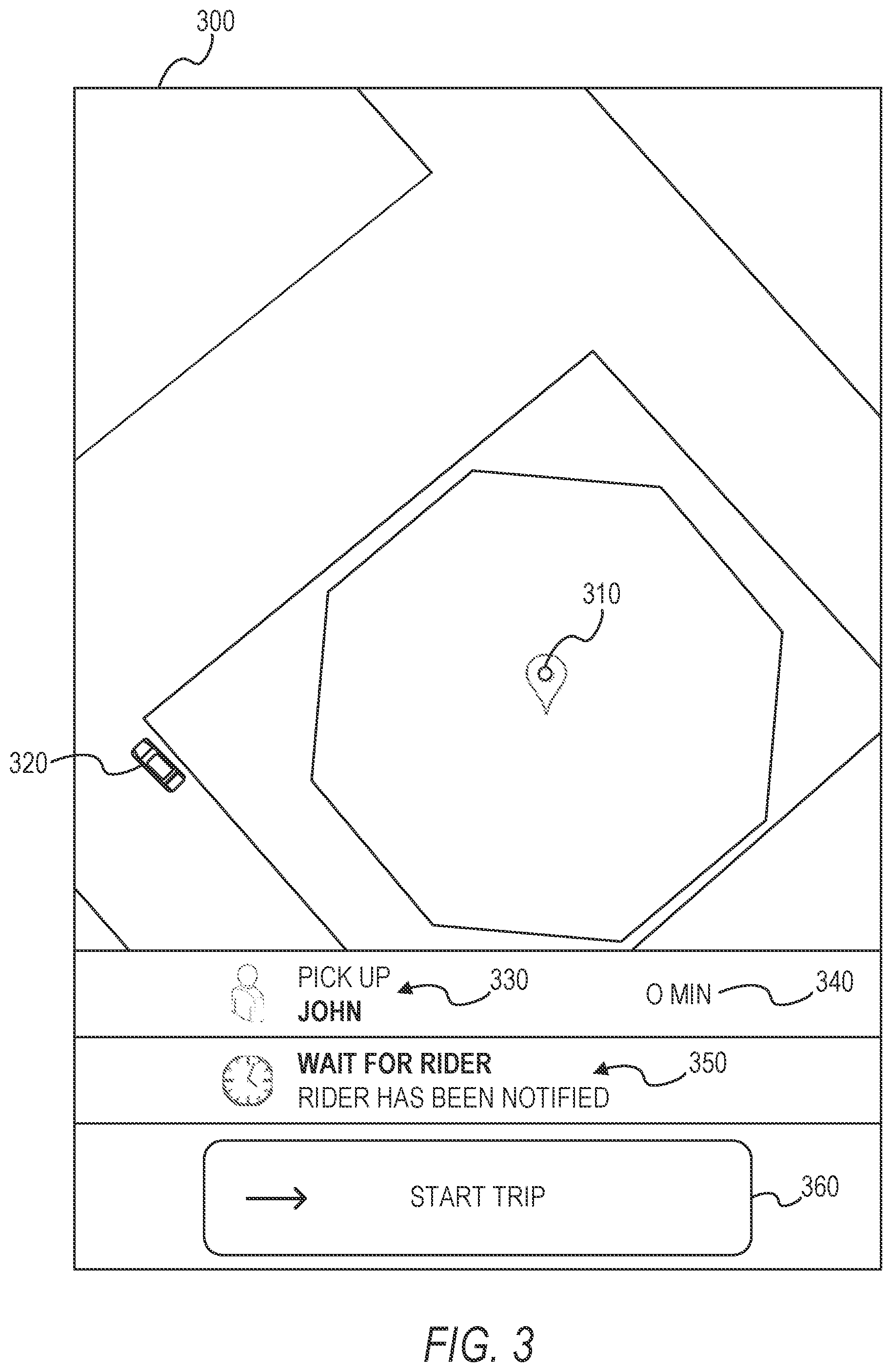 Patent US12305995 Figure 3 – Indoor/outdoor transition points based on satellite signal strength