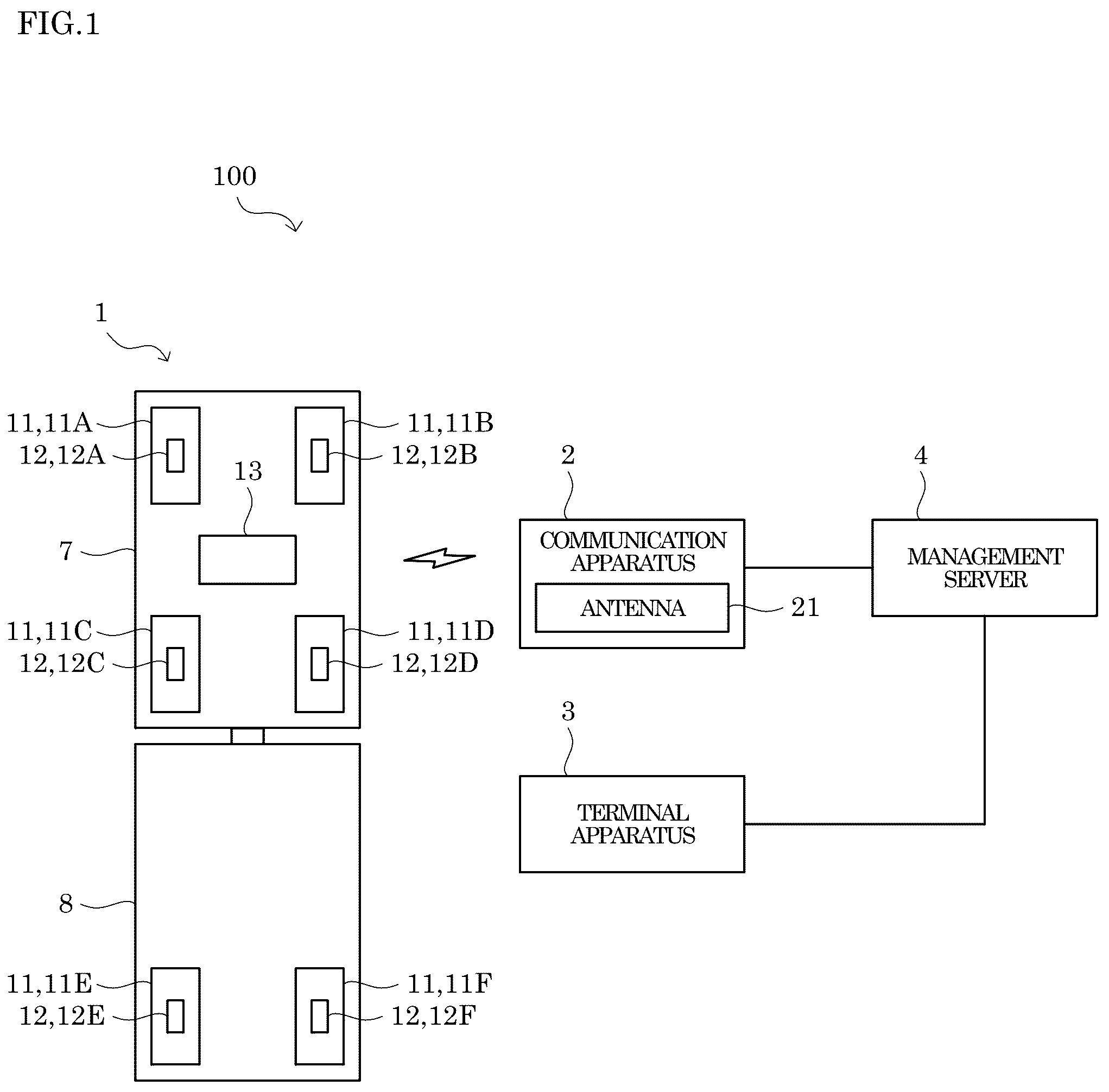 Patent US12305999 Figure 1 – Tire management system, tire management method
