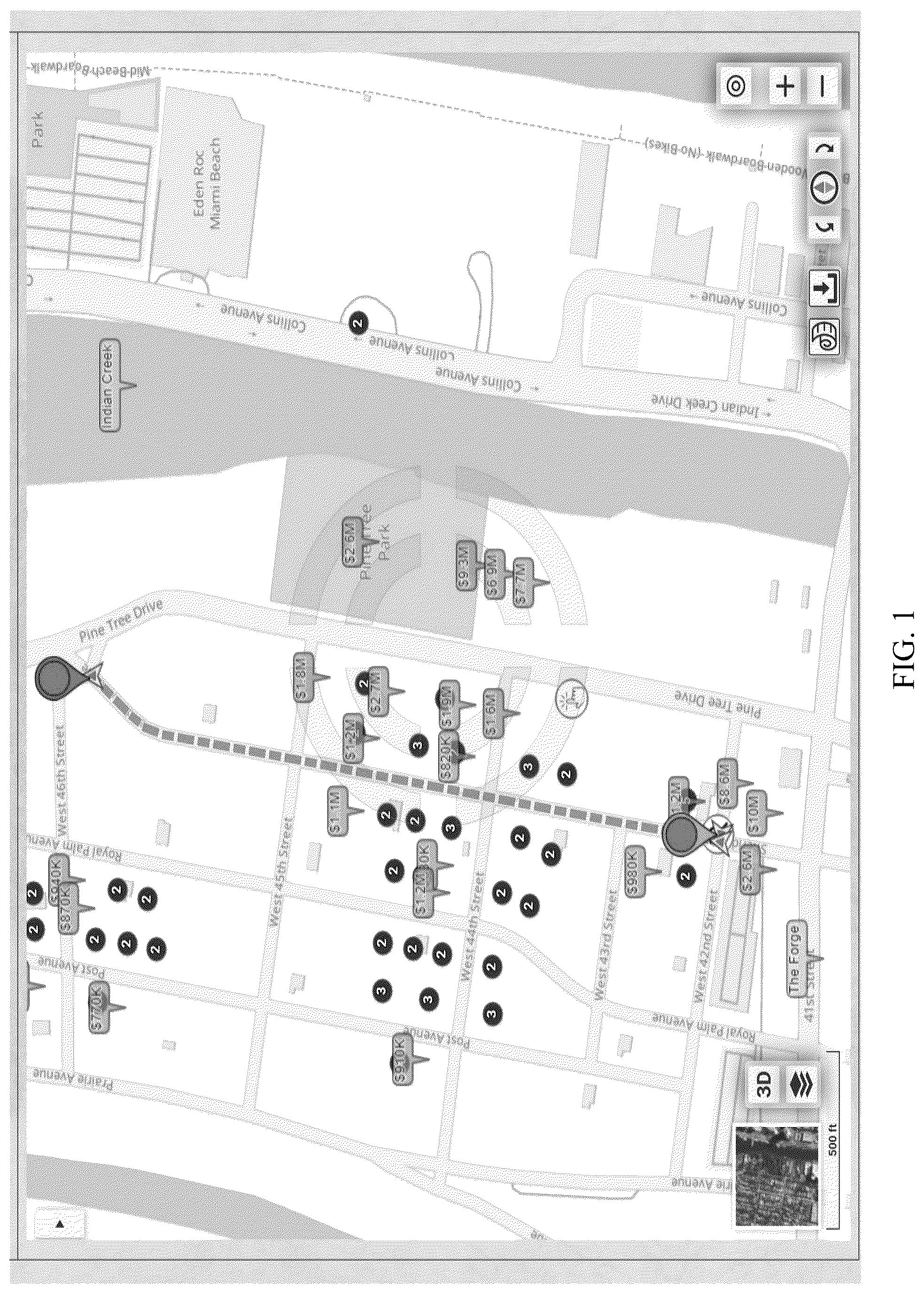 Patent US12306002 Figure 1 – Systems and methods for navigating based on scenic quality