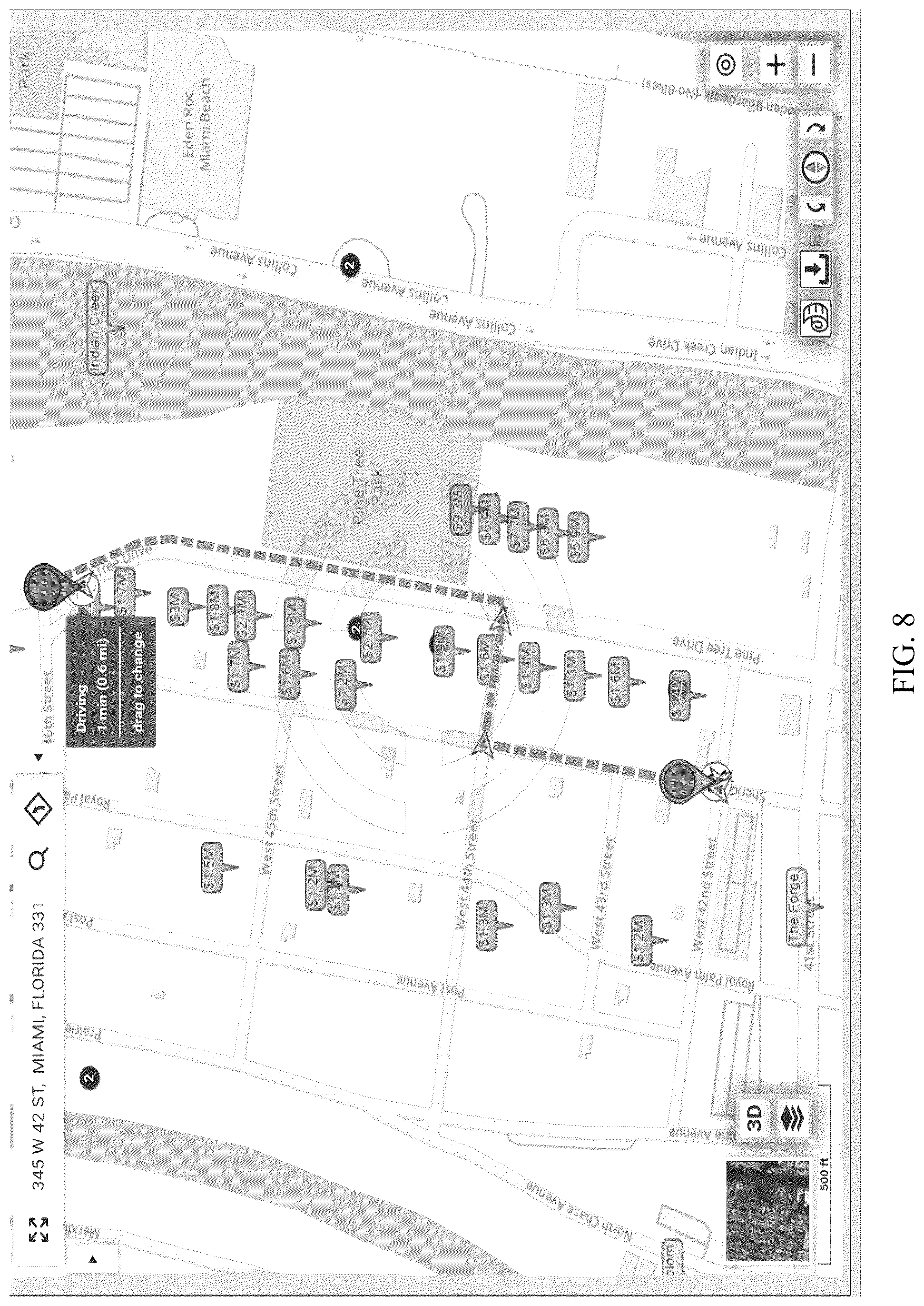 Patent US12306002 Figure 8 – Systems and methods for navigating based on scenic quality