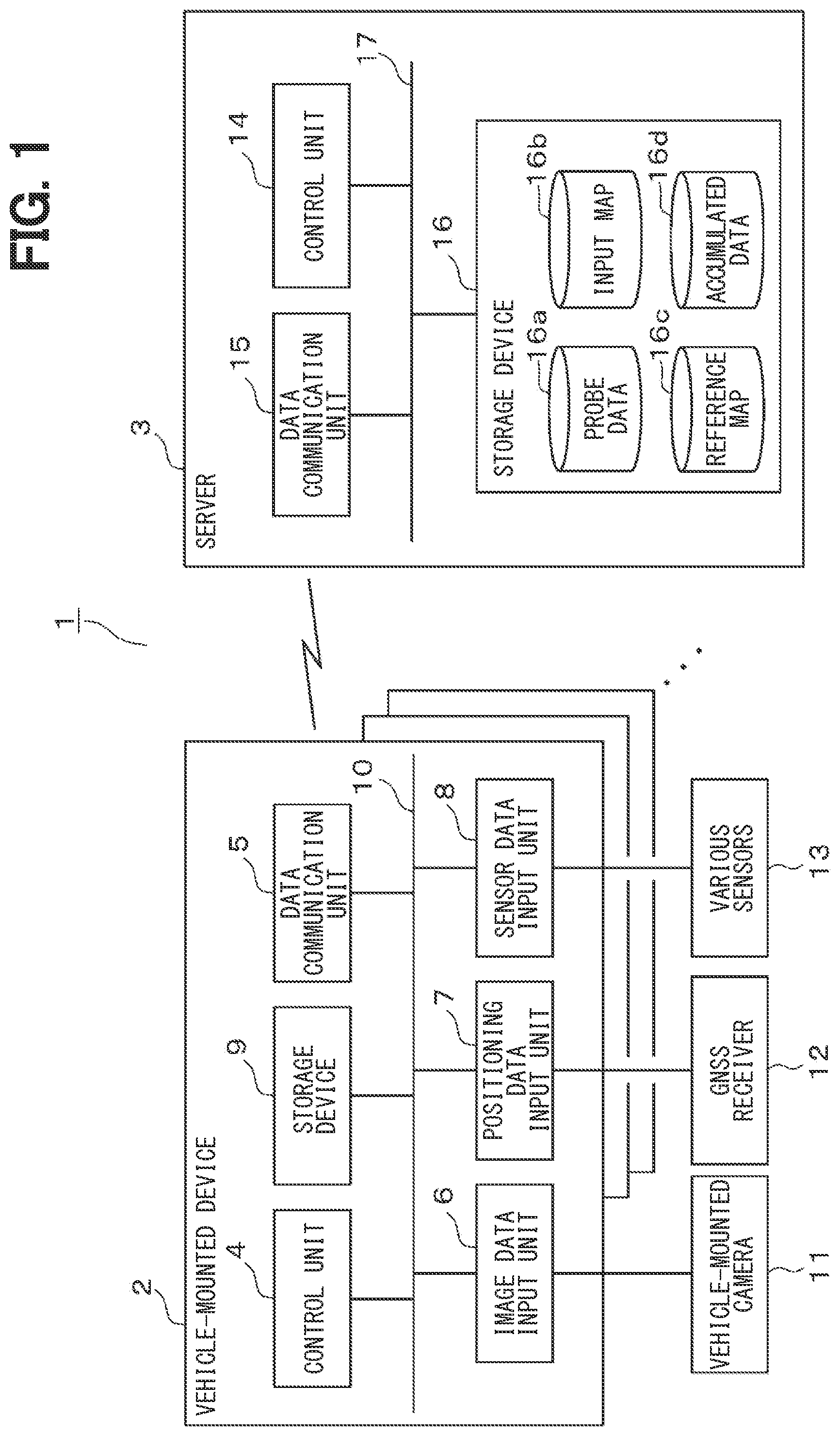 Patent US12306012 Figure 1 – Map update device and map update program product