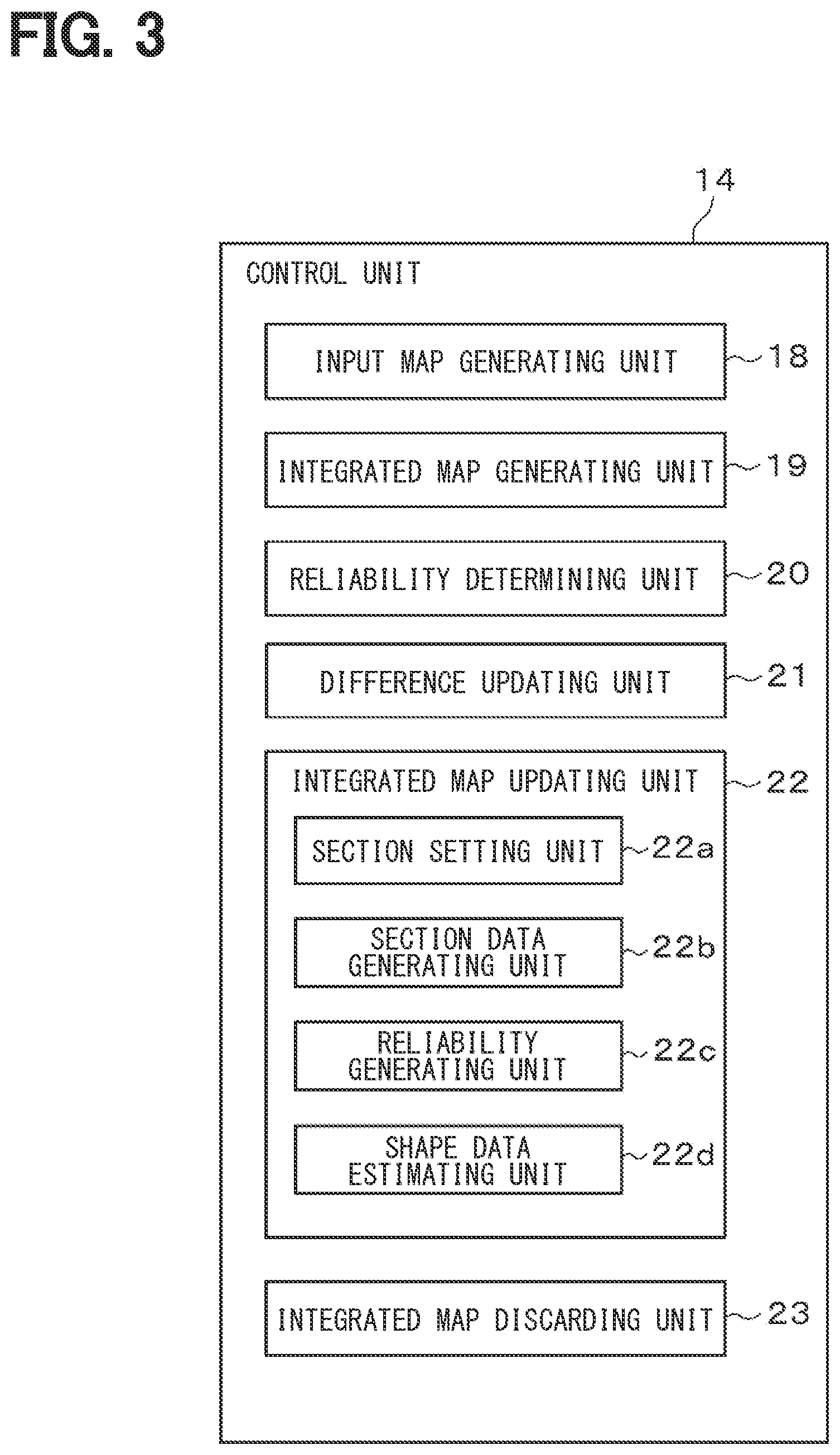 Patent US12306012 Figure 3 – Map update device and map update program product