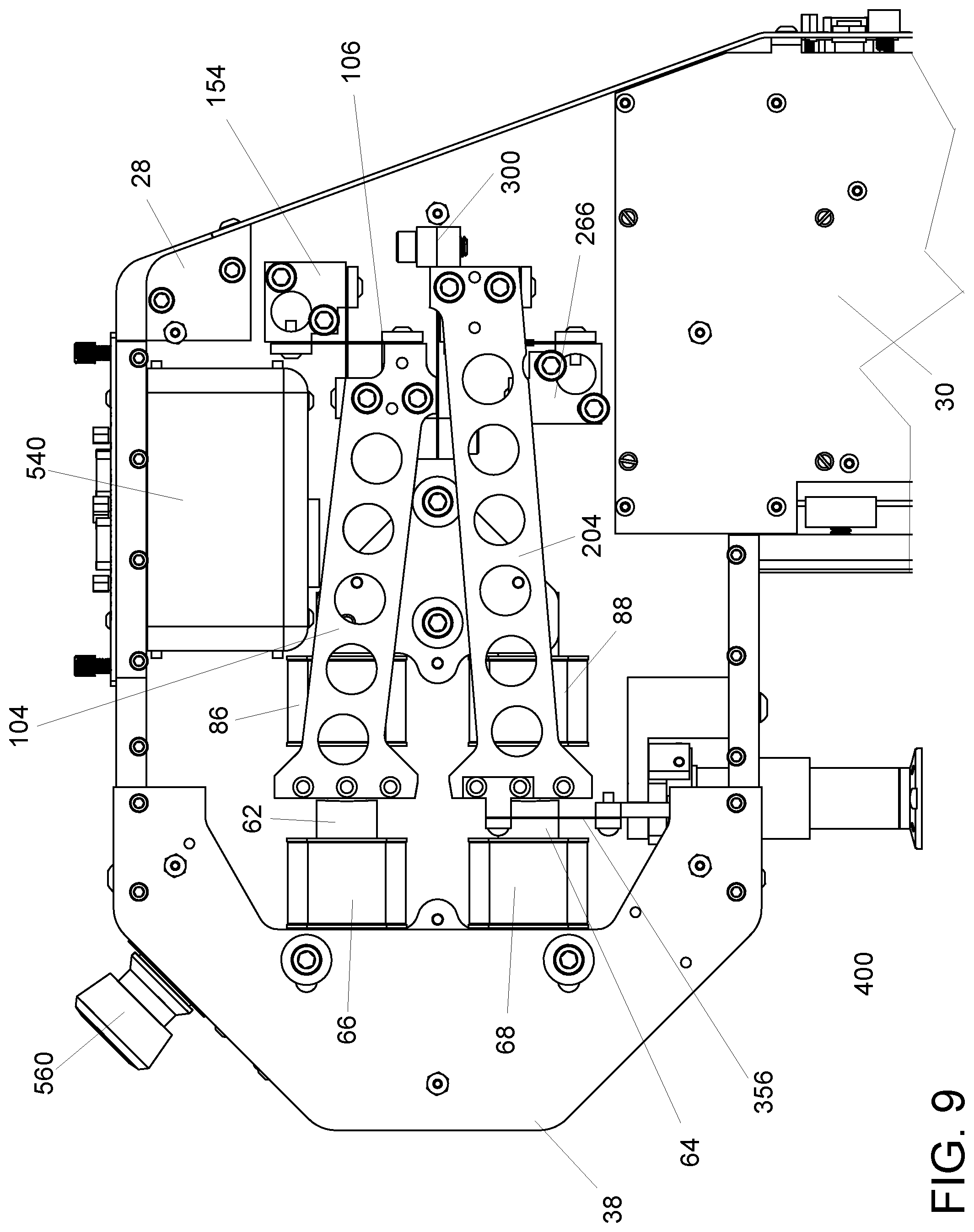 Patent US12306018 Figure 9 – Material testing apparatus having vibration mitigation