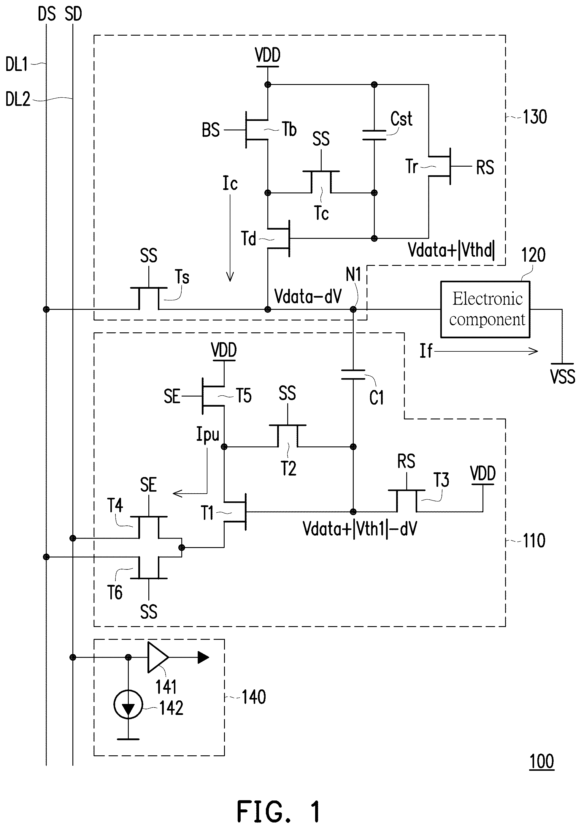 Patent US12306041 Figure 1 – Electronic device