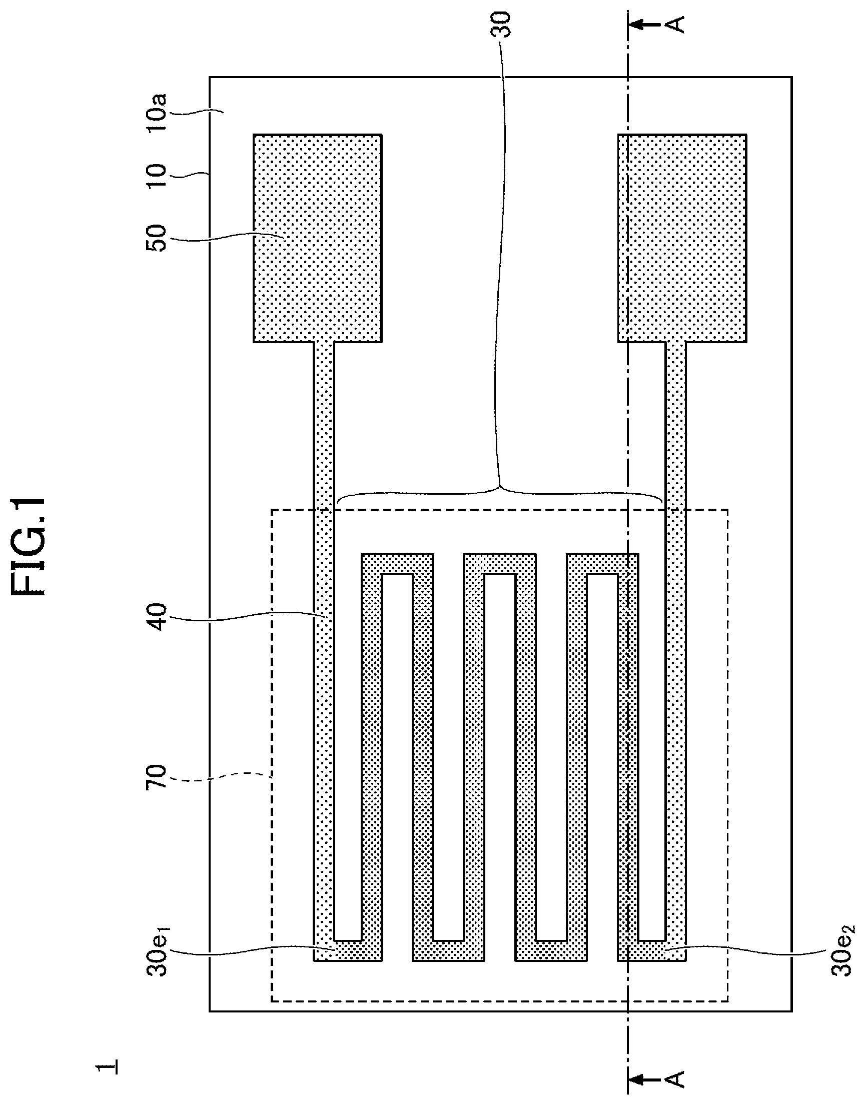 Patent US12306053 Figure 1 – Strain gauge including a barrier layer over a resistance body